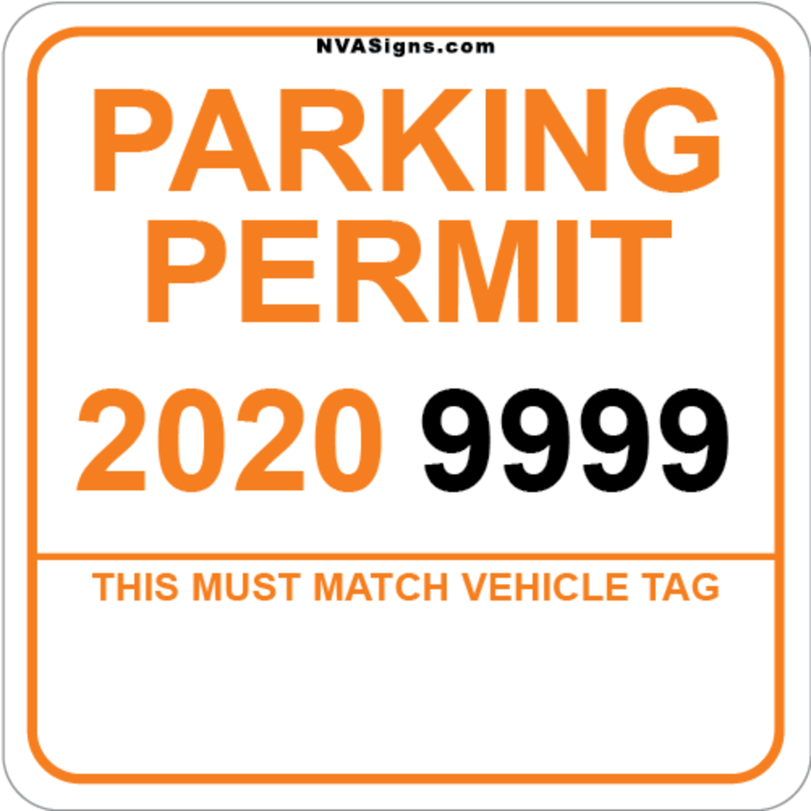 Custom Simple Square Permit w/Tag