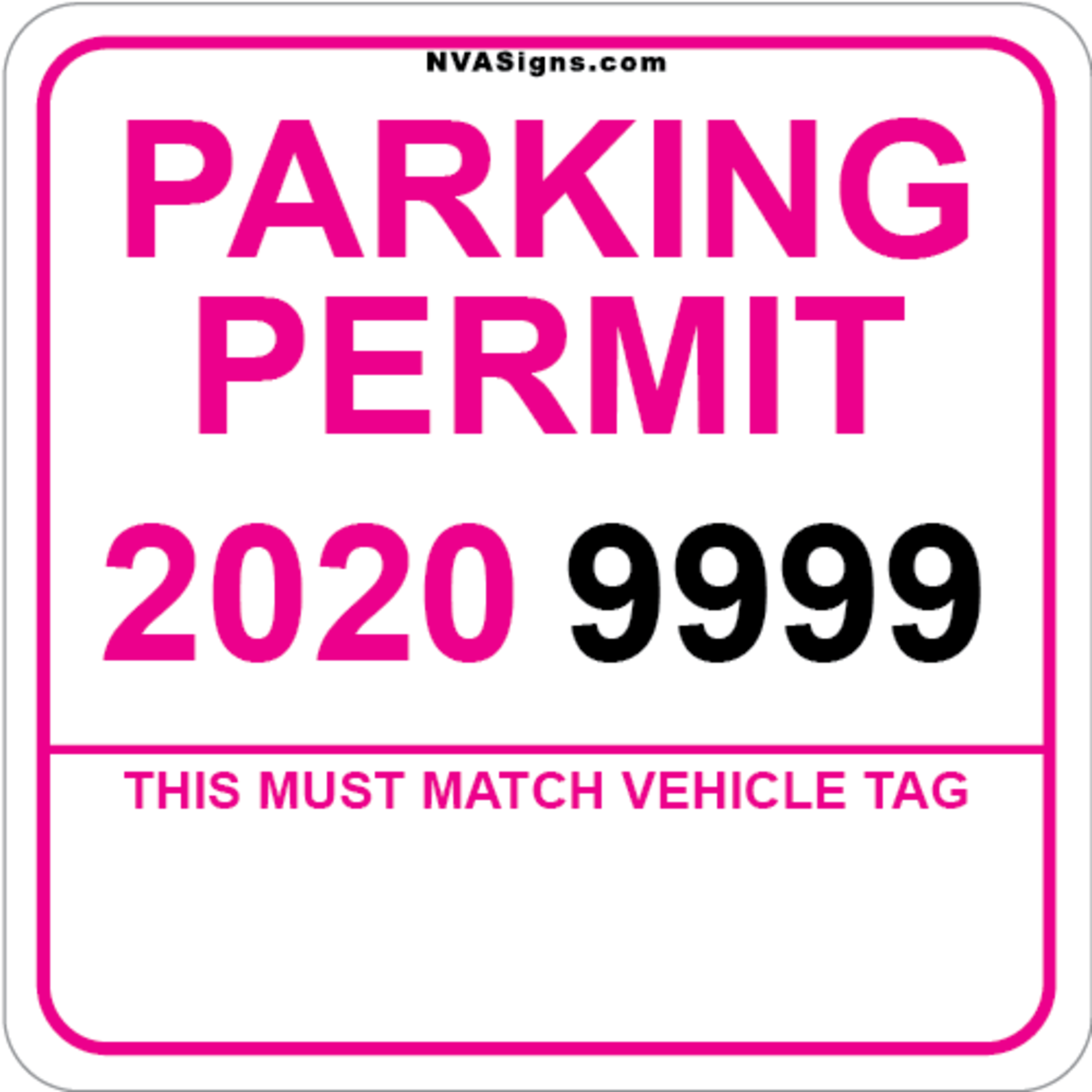 Custom Simple Square Permit w/Tag