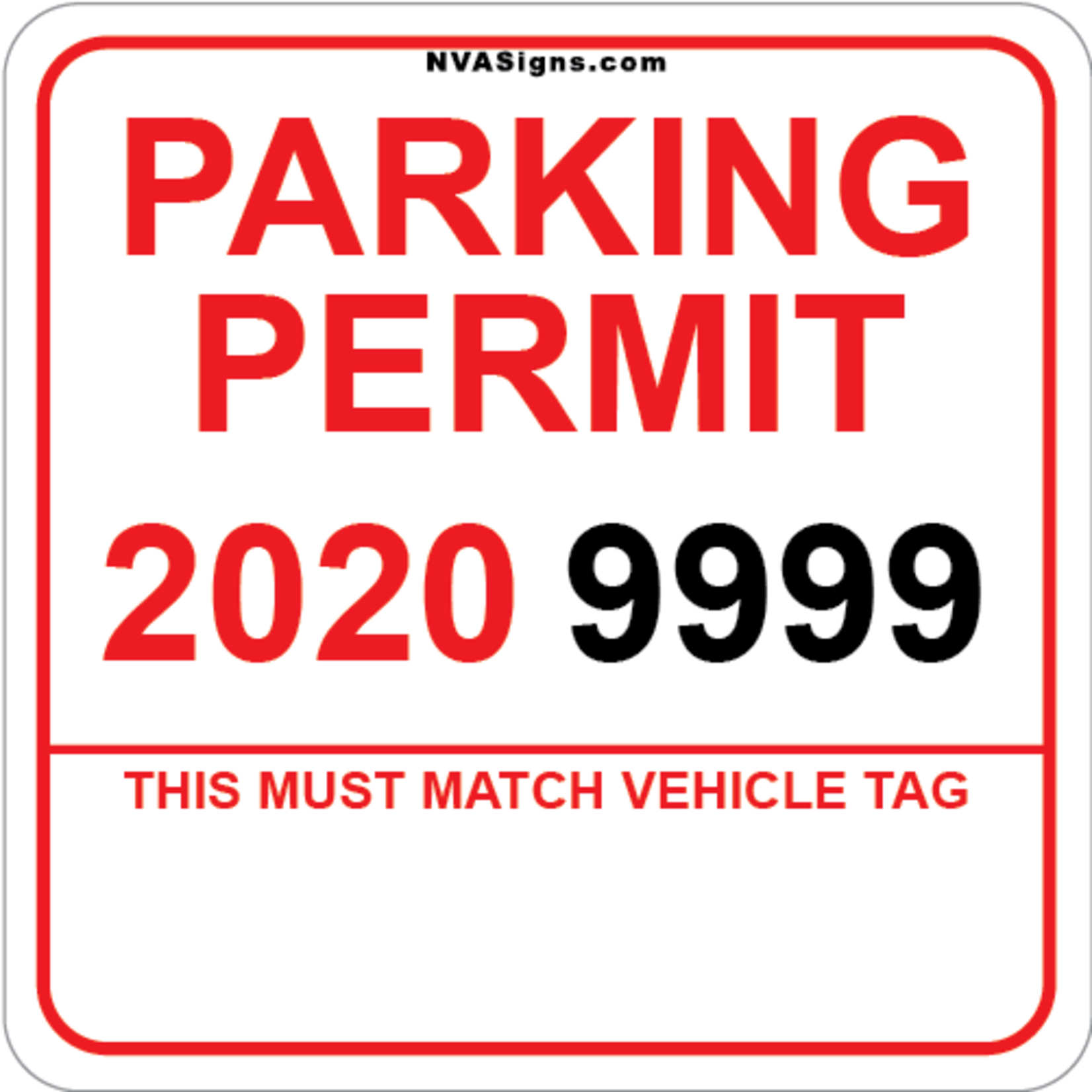 Custom Simple Square Permit w/Tag