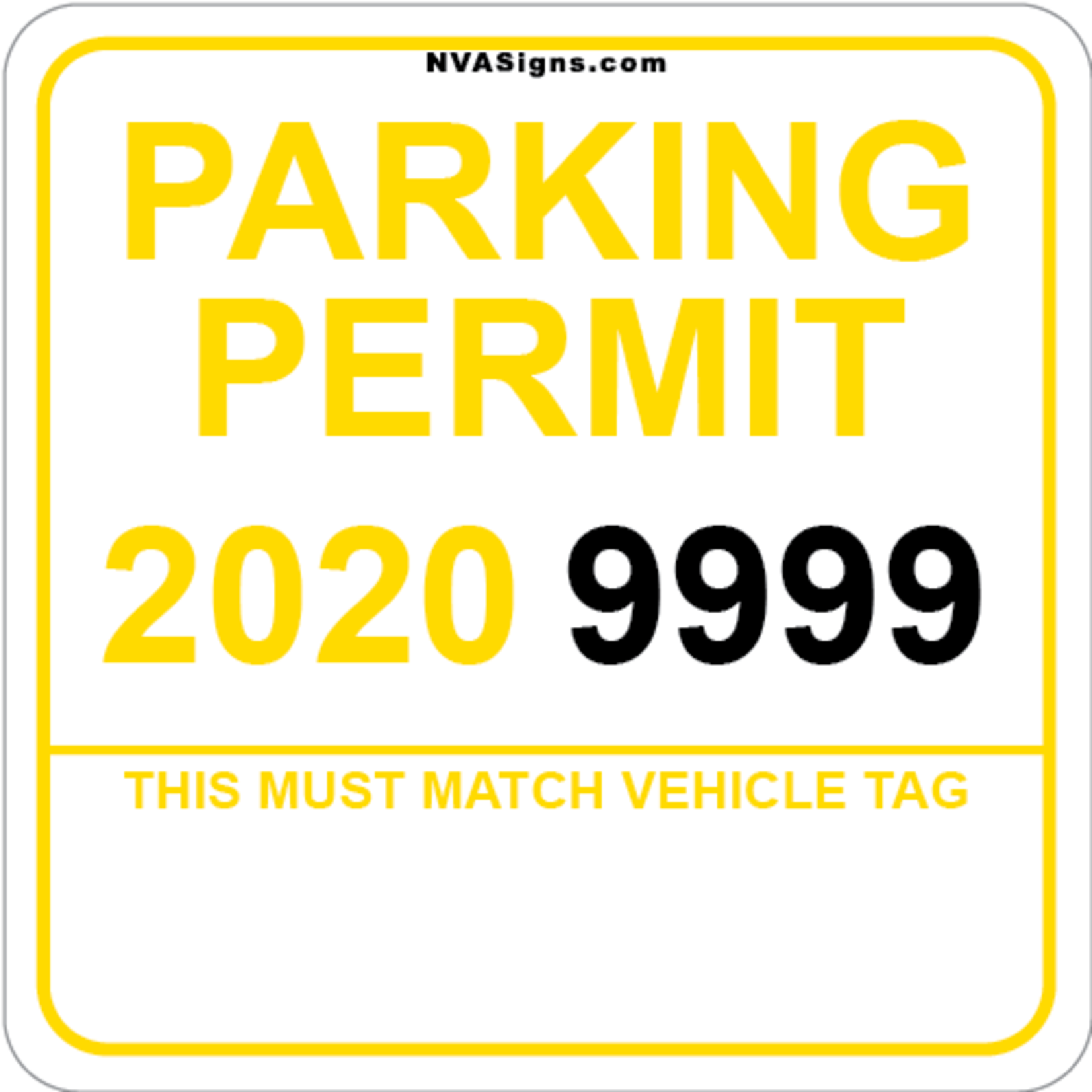 Custom Simple Square Permit w/Tag