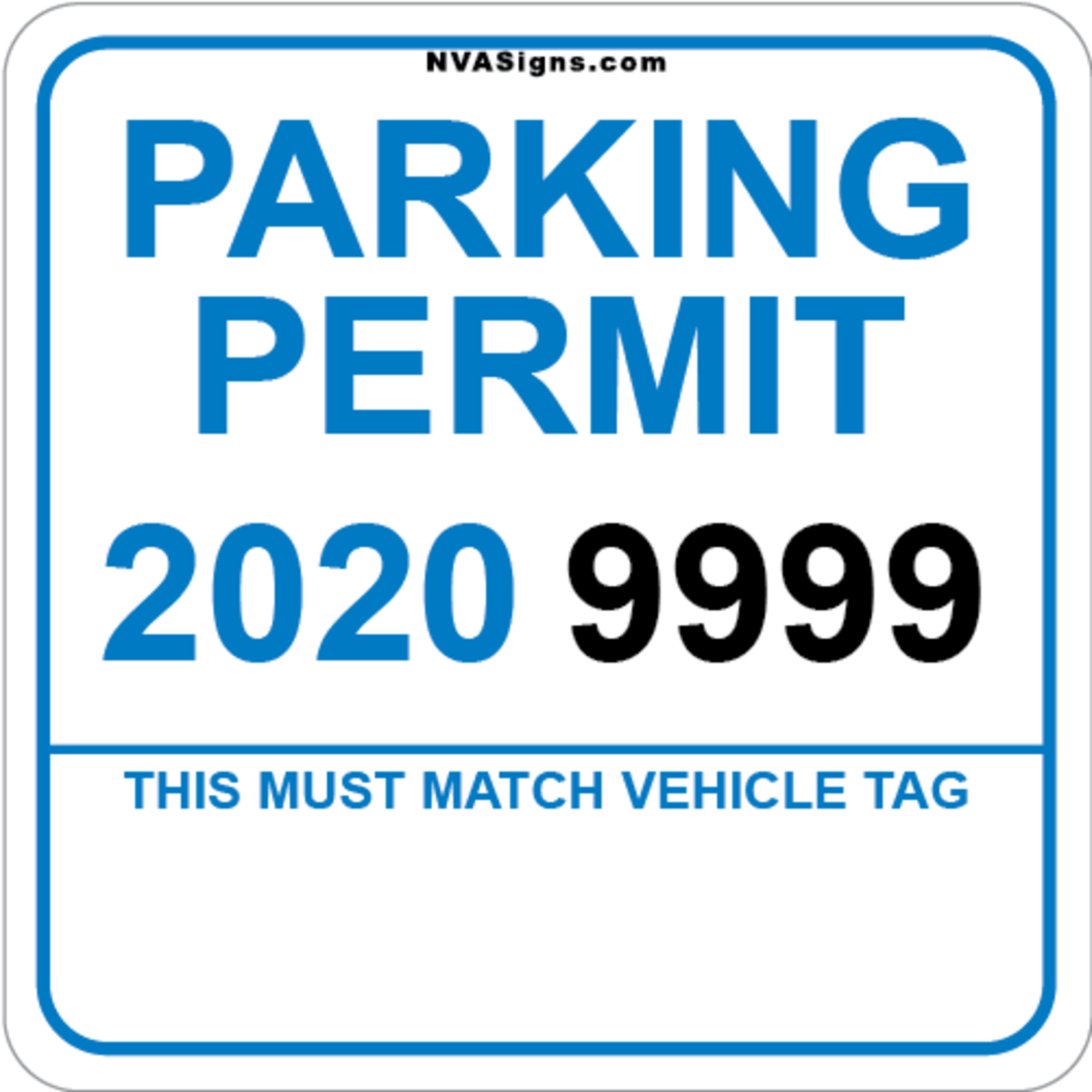 Custom Simple Square Permit w/Tag