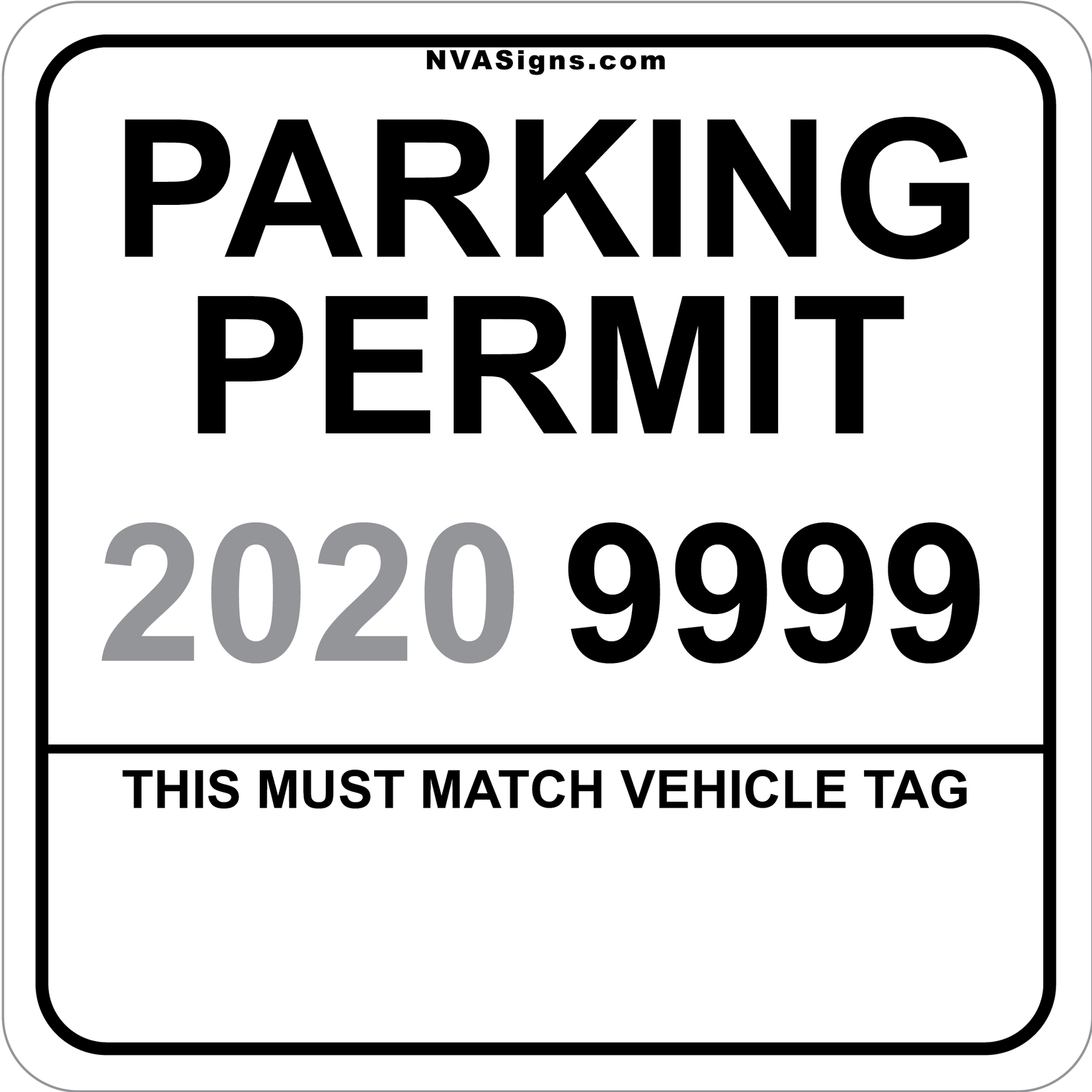 Custom Simple Square Permit w/Tag