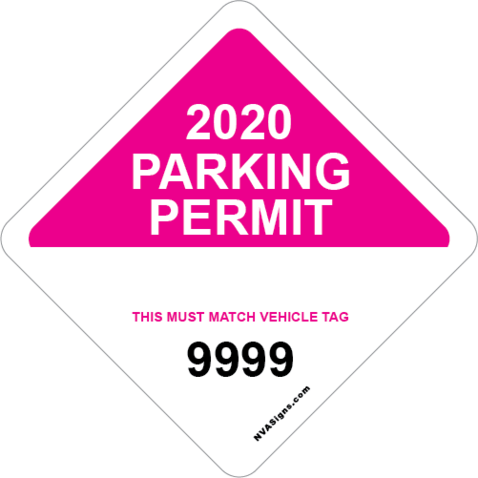 Custom Half Color Diamond Permit w/Tag