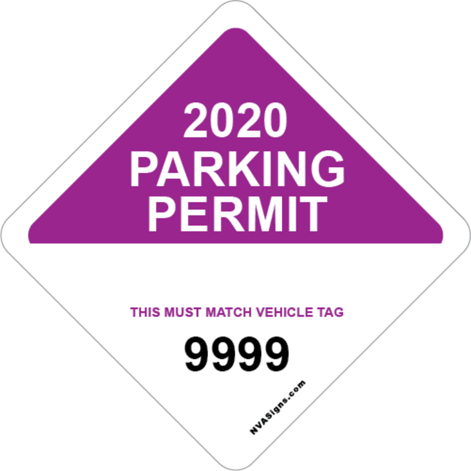 Custom Half Color Diamond Permit w/Tag