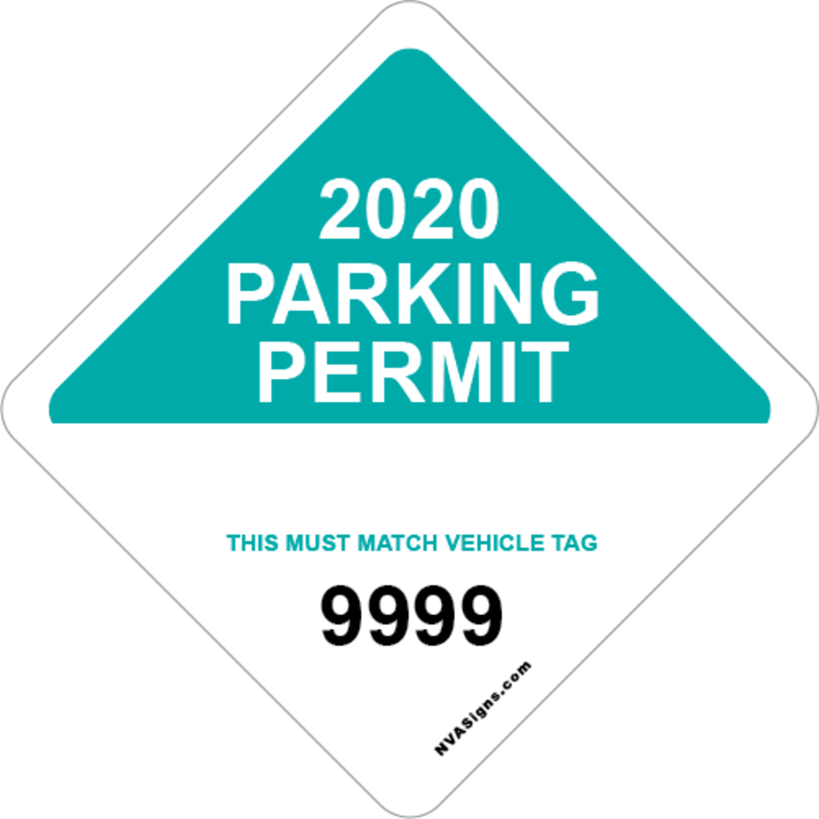 Custom Half Color Diamond Permit w/Tag