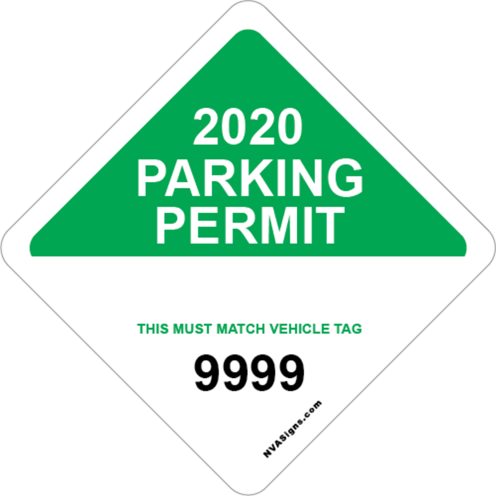 Custom Half Color Diamond Permit w/Tag