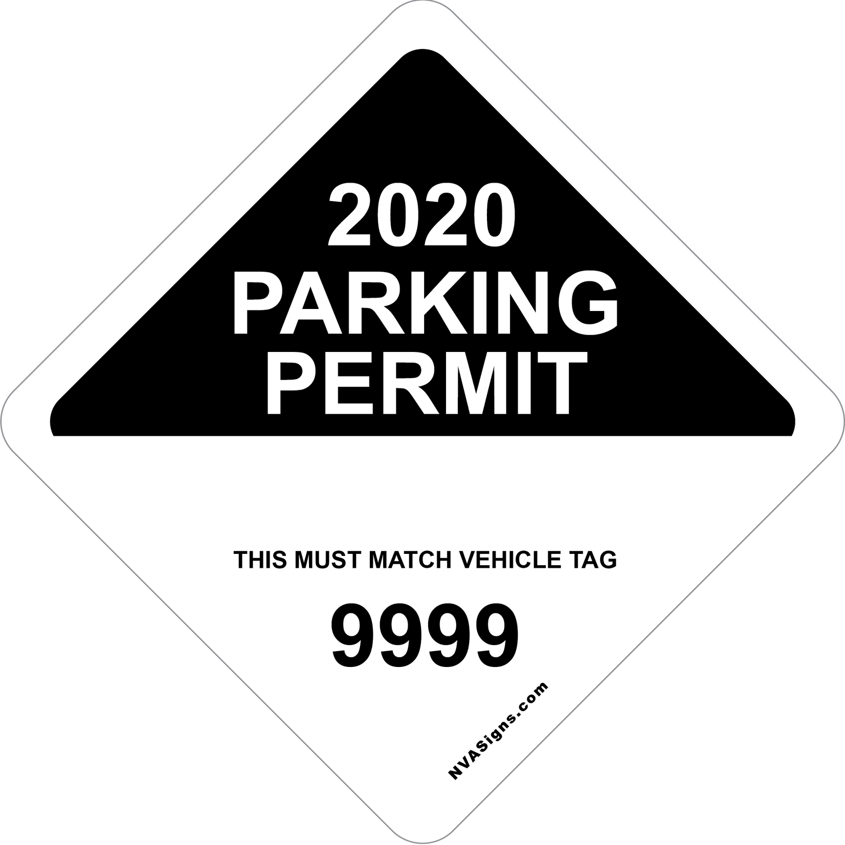 Custom Half Color Diamond Permit w/Tag