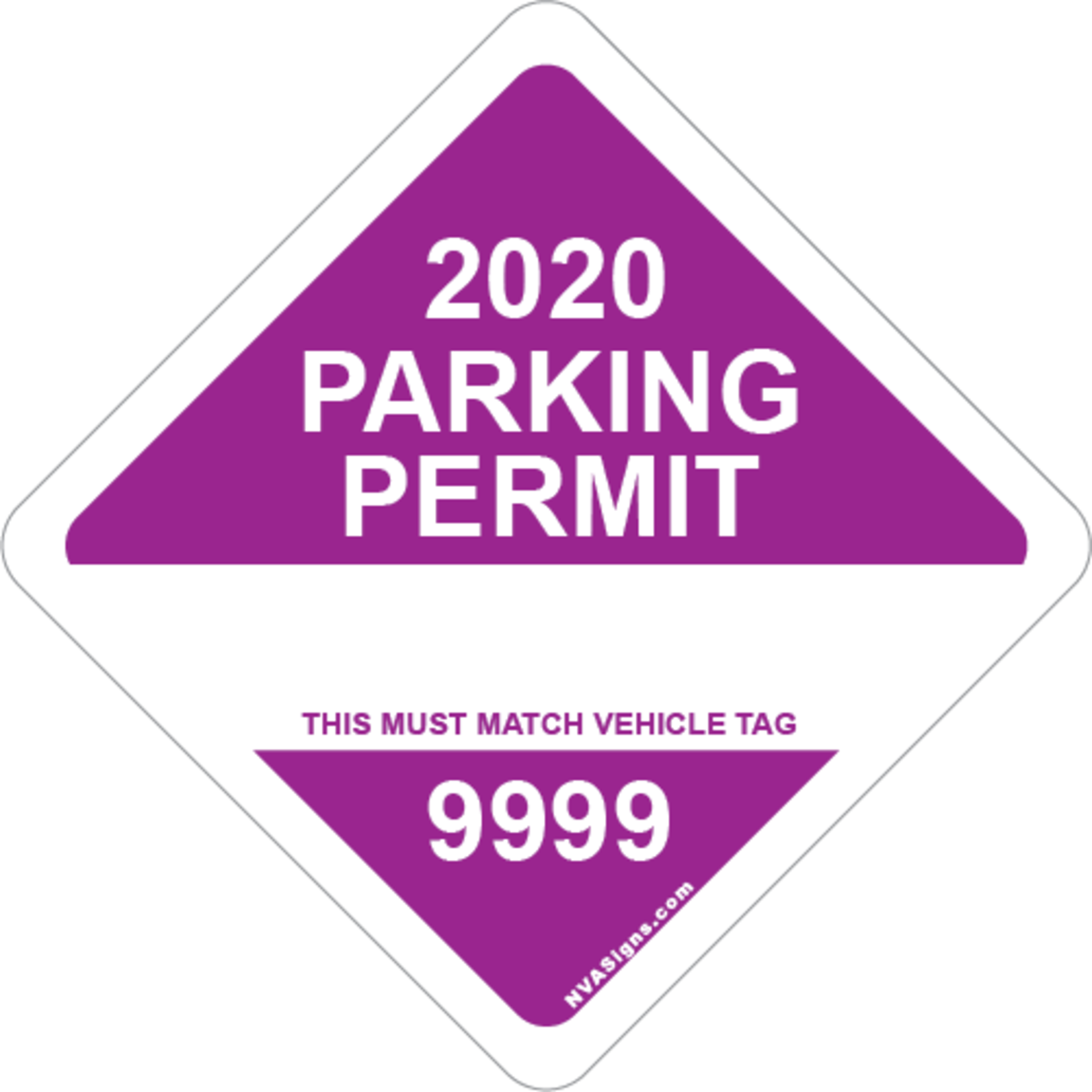 Custom Full Color Diamond Permit w/Tag