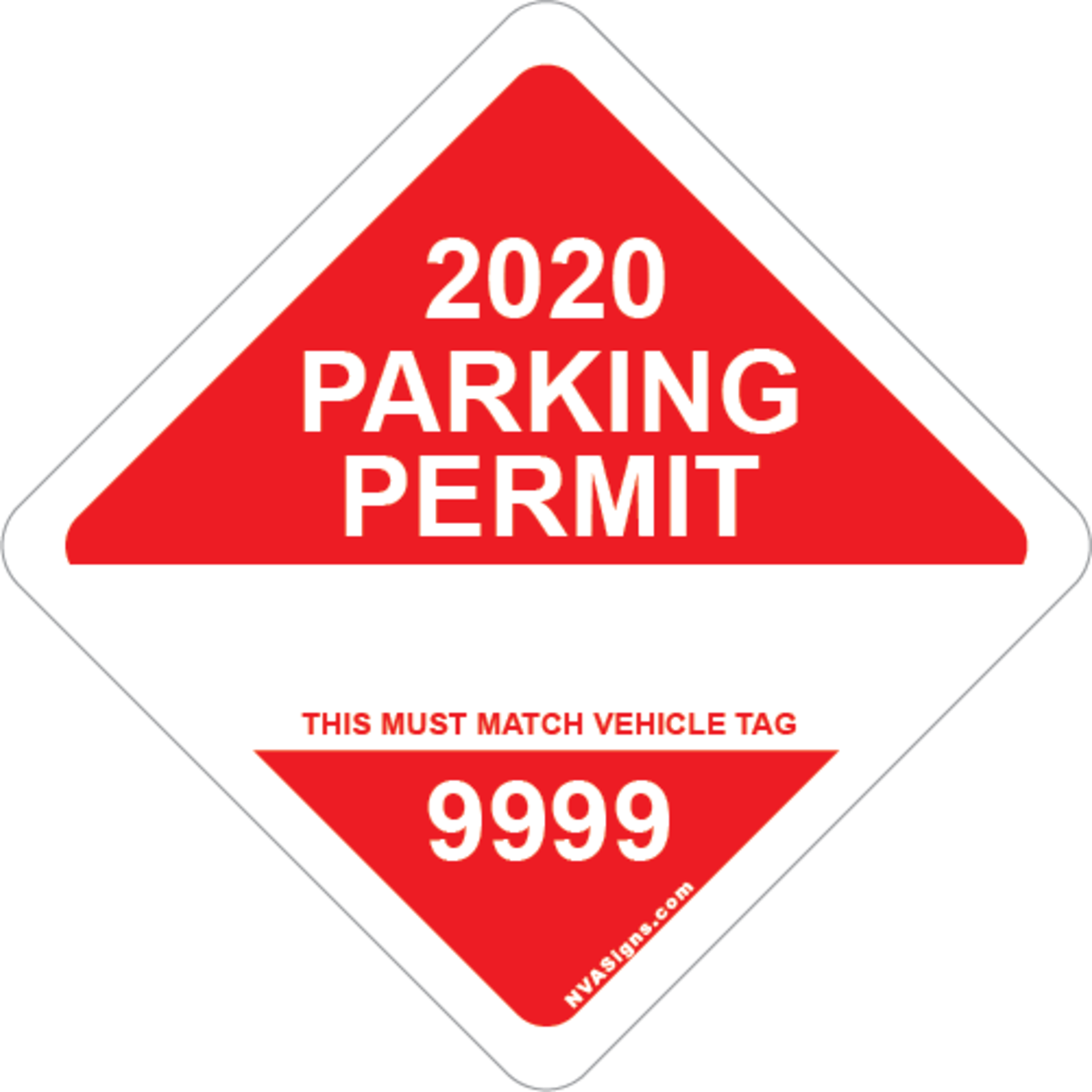Custom Full Color Diamond Permit w/Tag