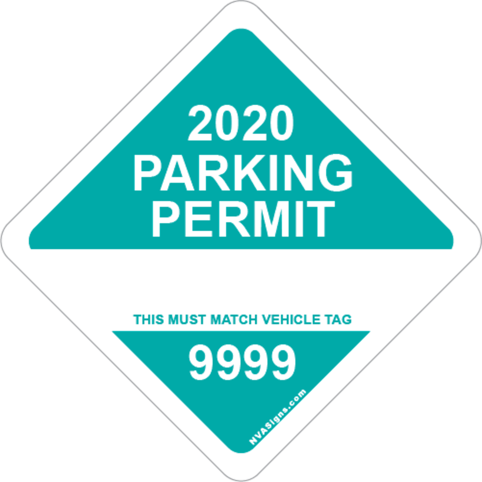 Custom Full Color Diamond Permit w/Tag
