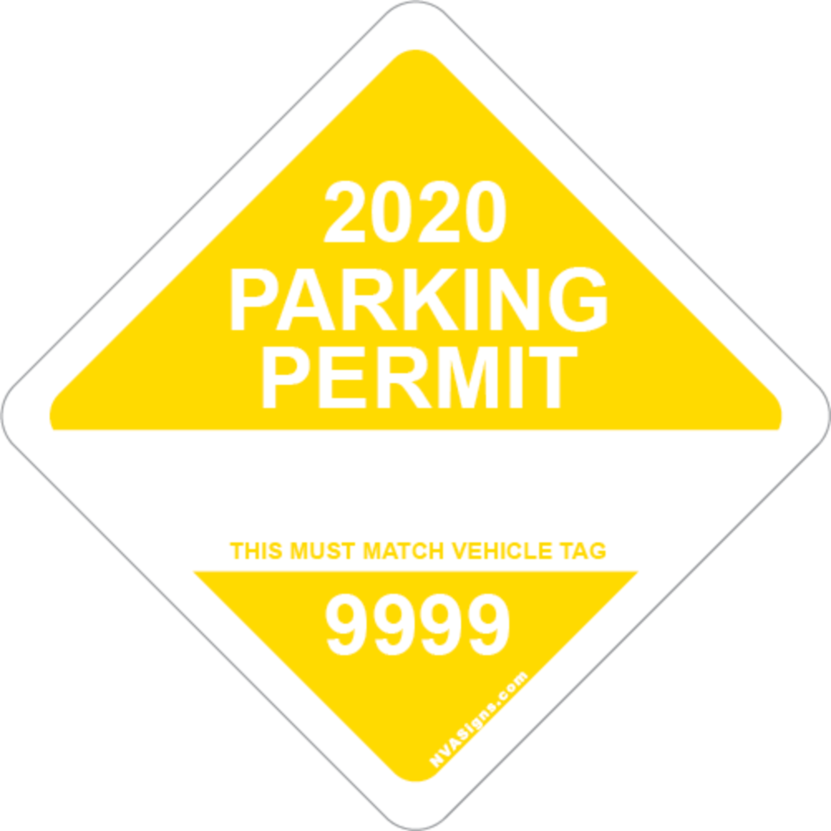 Custom Full Color Diamond Permit w/Tag