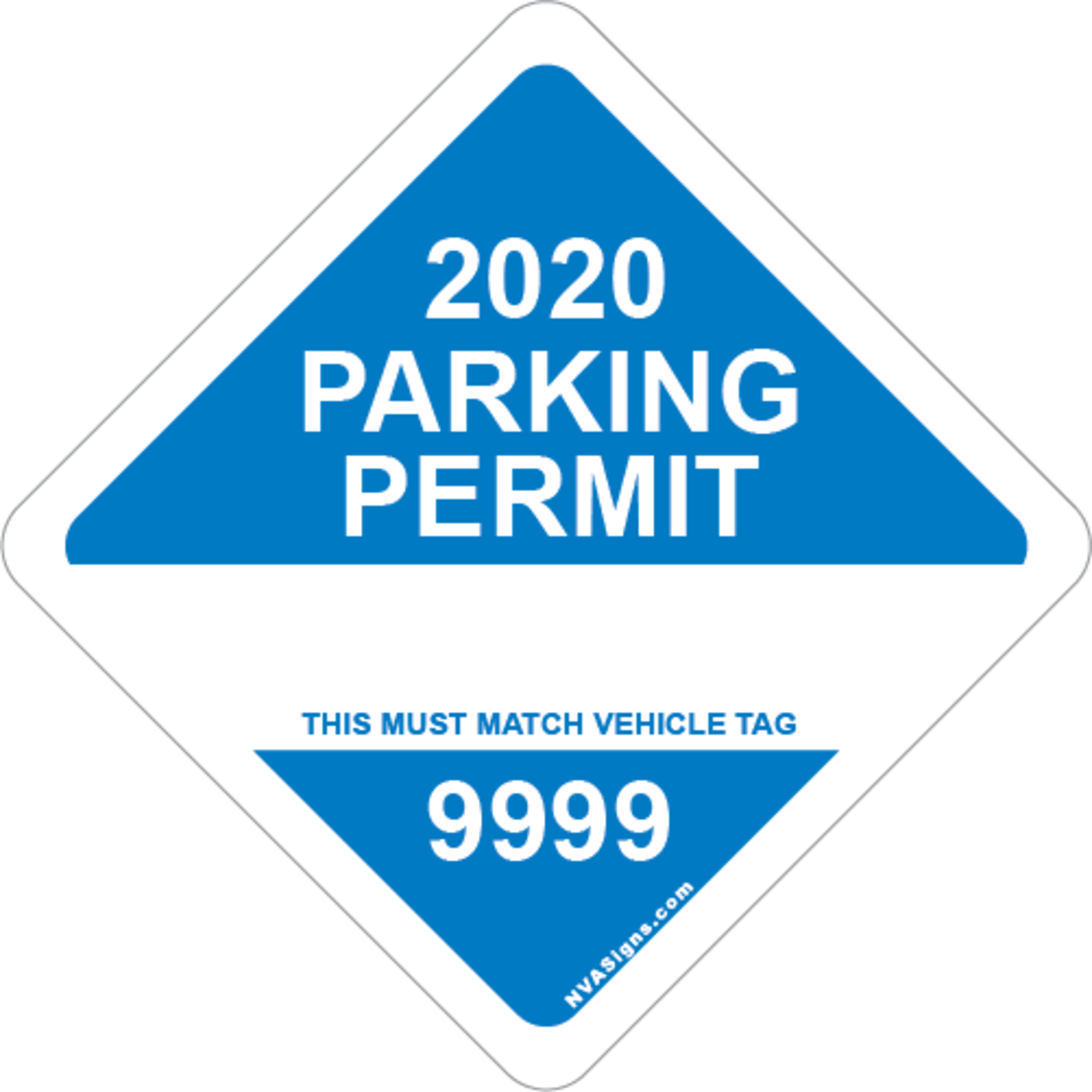 Custom Full Color Diamond Permit w/Tag