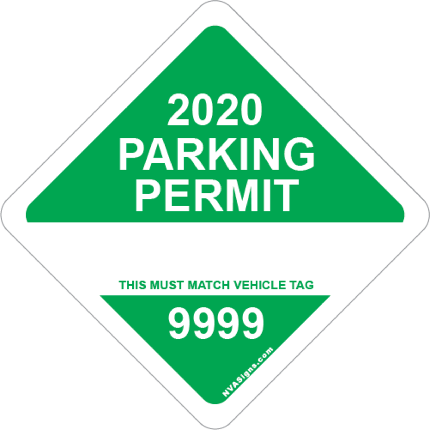 Custom Full Color Diamond Permit w/Tag
