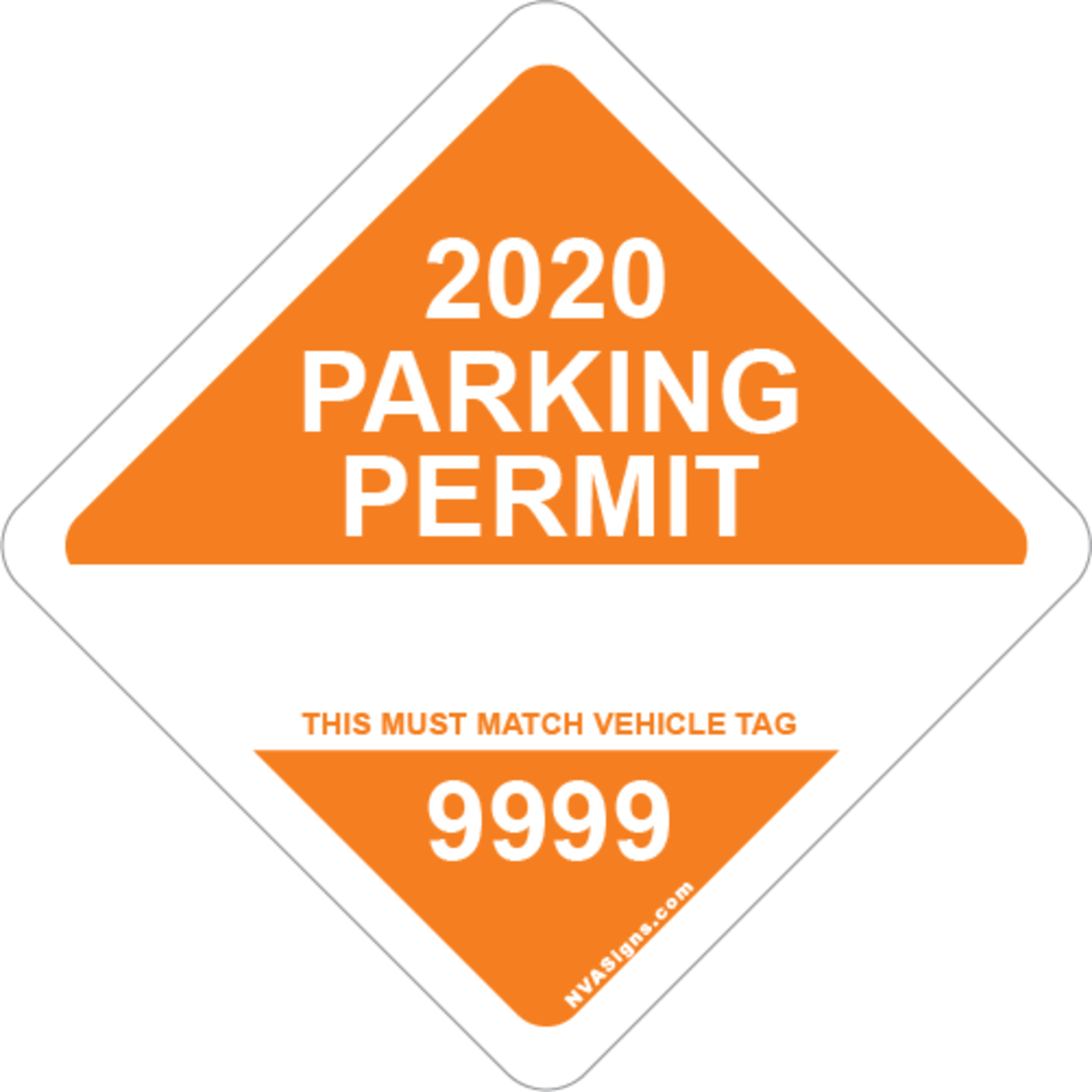 Custom Full Color Diamond Permit w/Tag