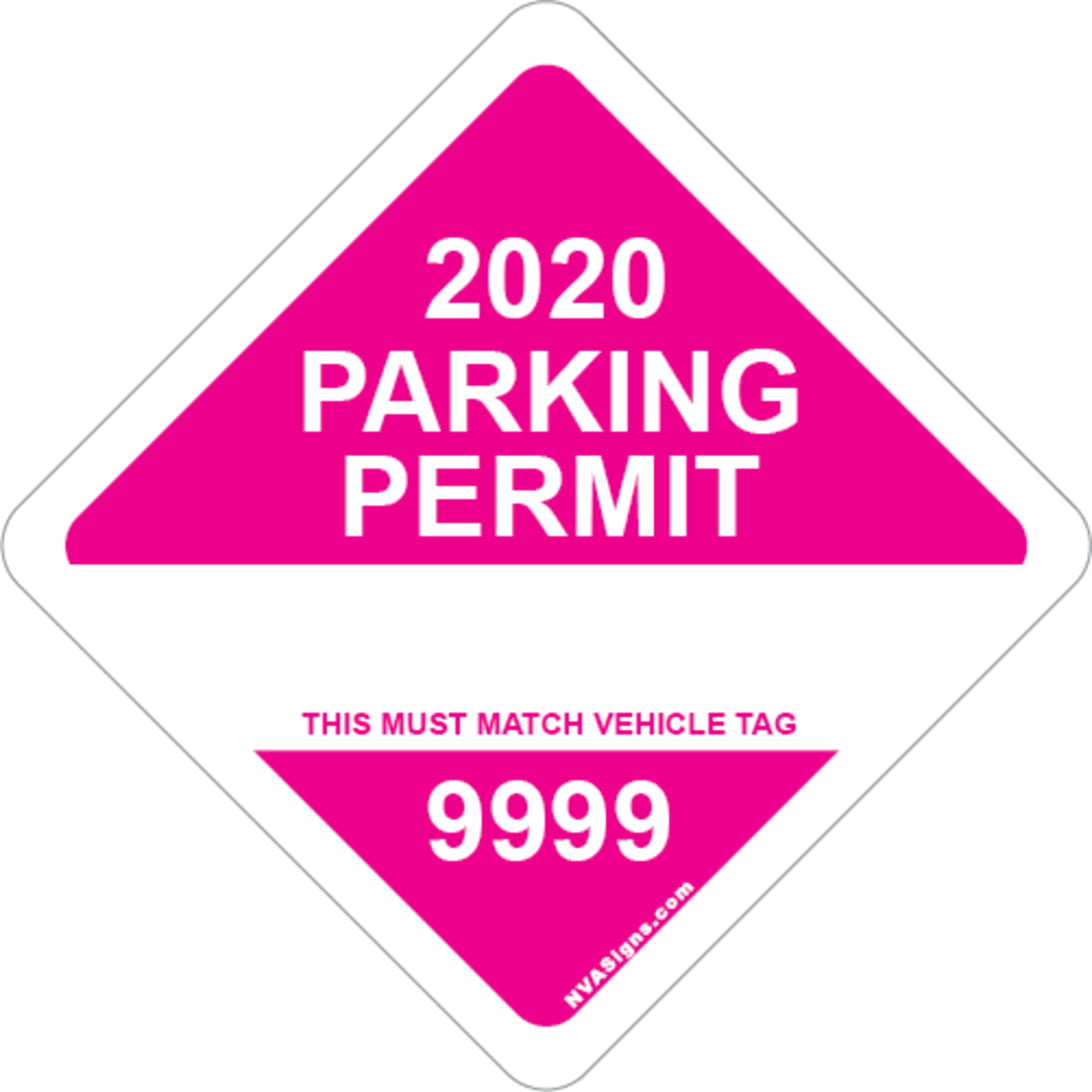Custom Full Color Diamond Permit w/Tag