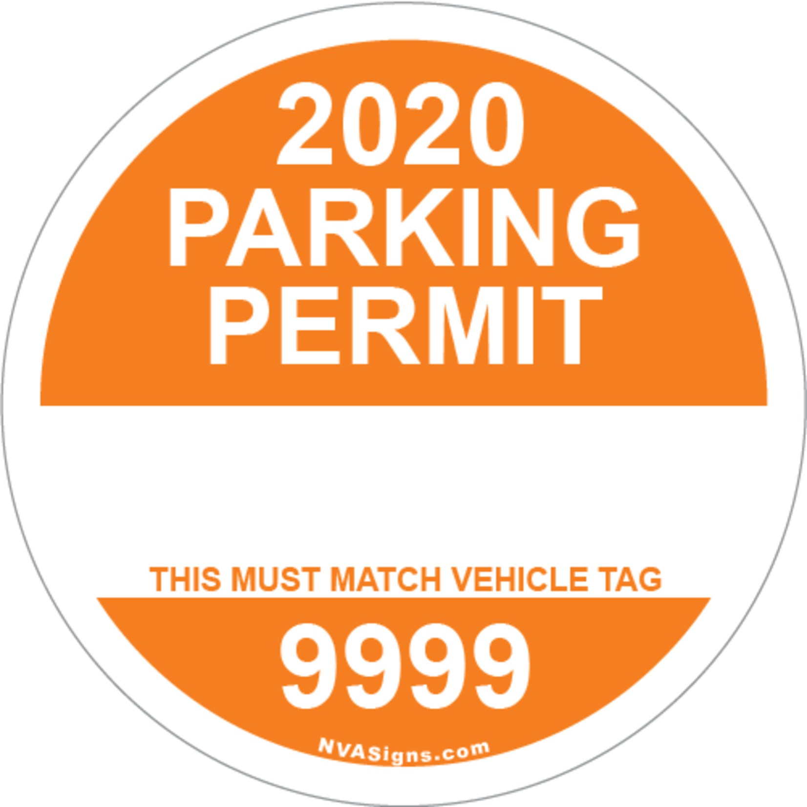 Custom Full Color Circle Permit w/Tag