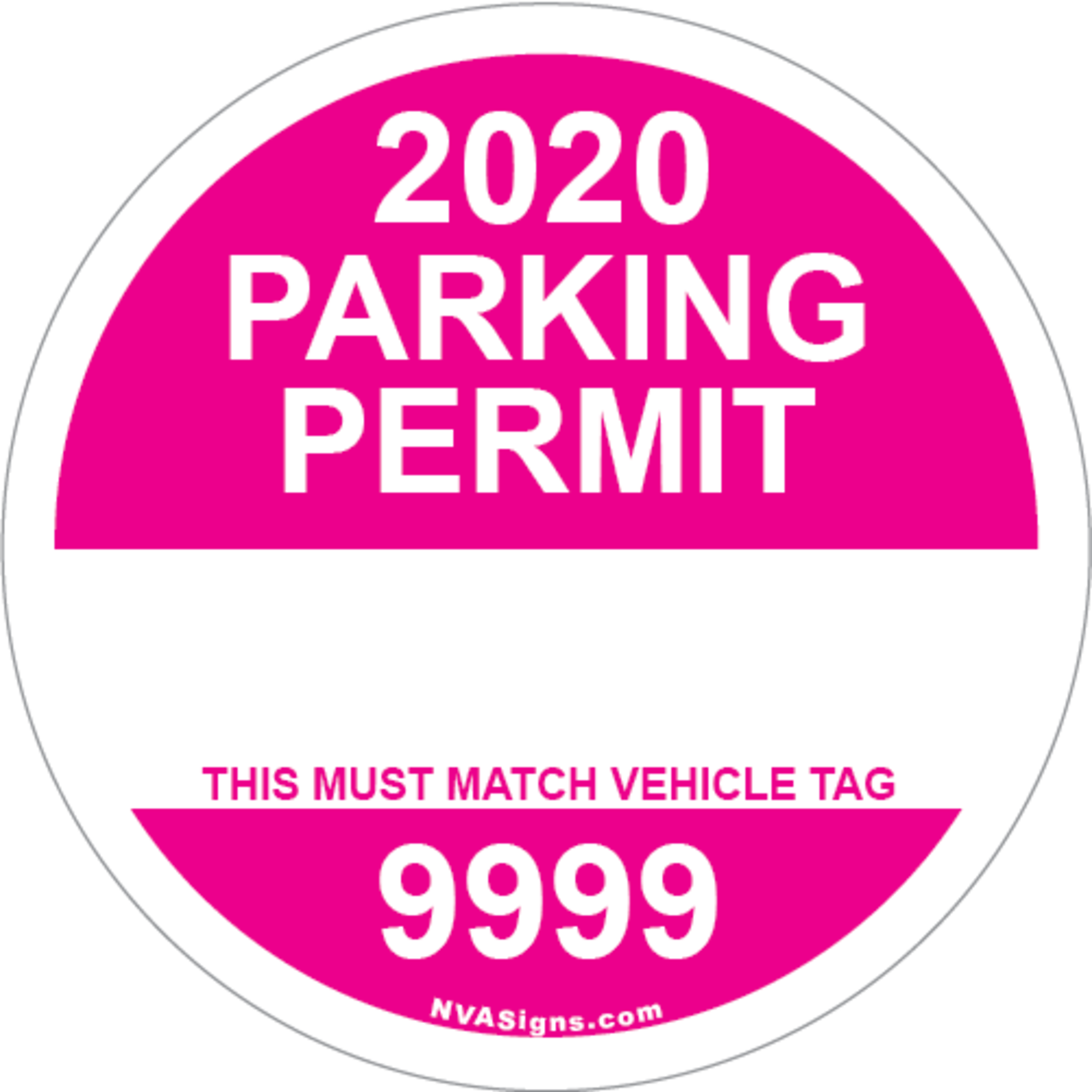 Custom Full Color Circle Permit w/Tag