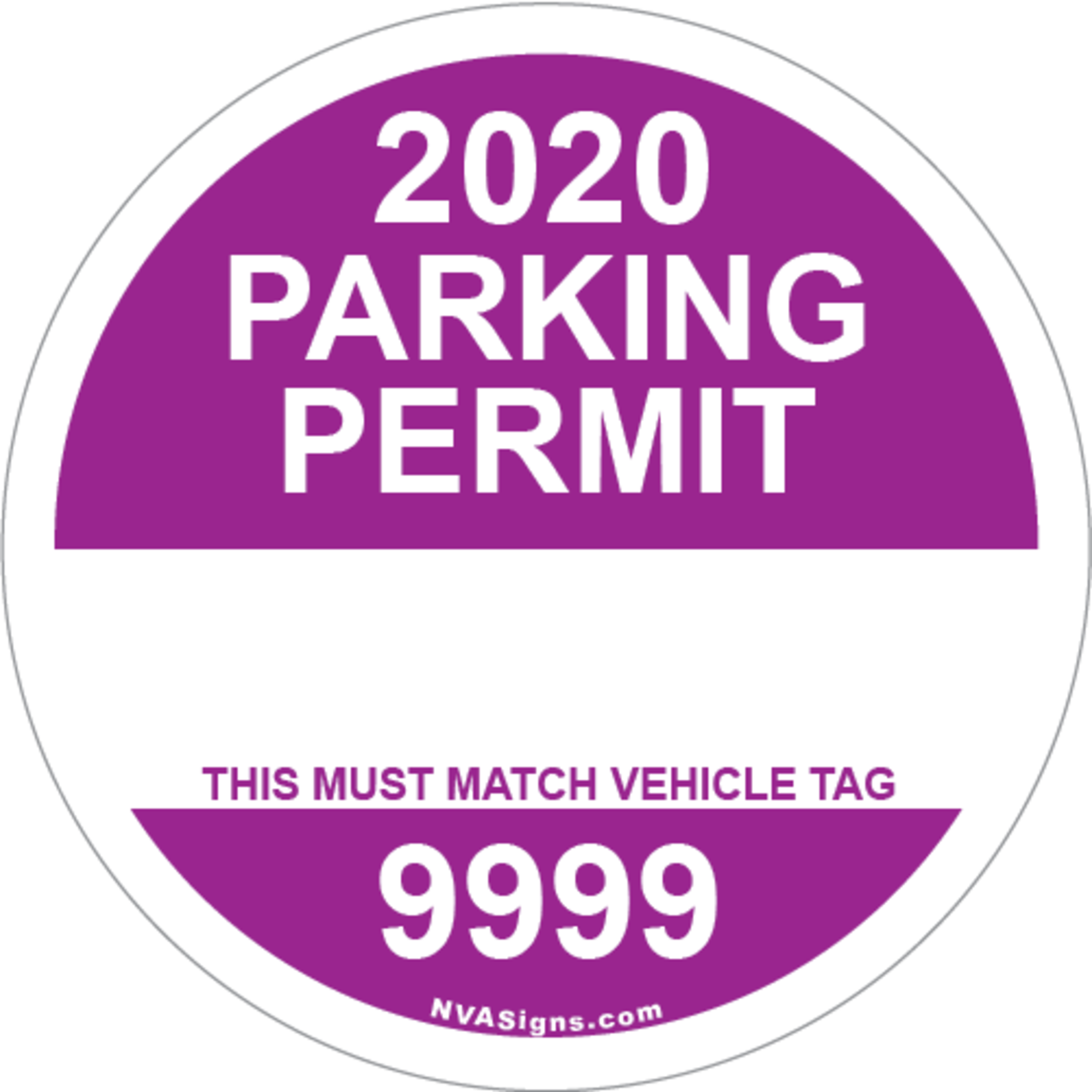 Custom Full Color Circle Permit w/Tag