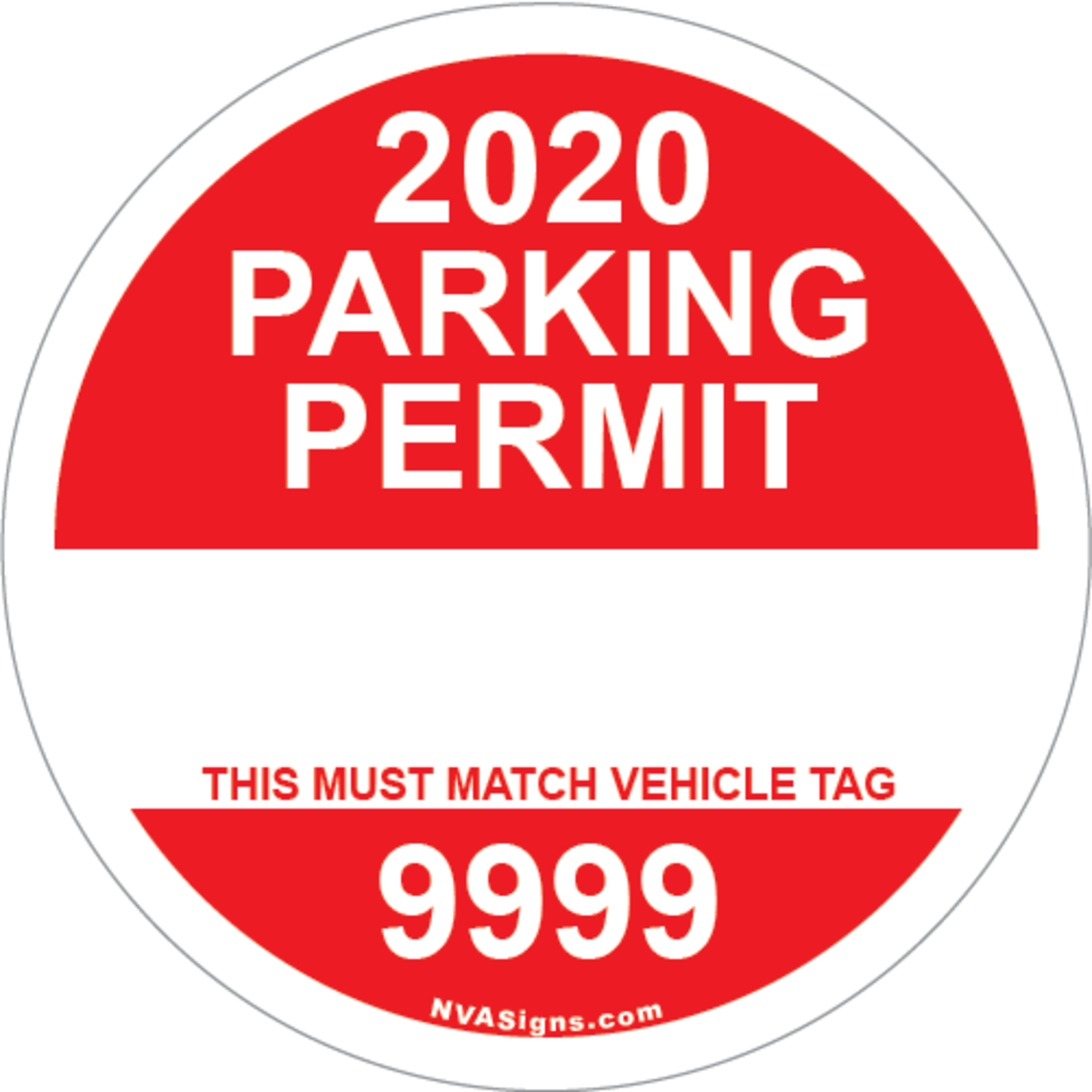 Custom Full Color Circle Permit w/Tag