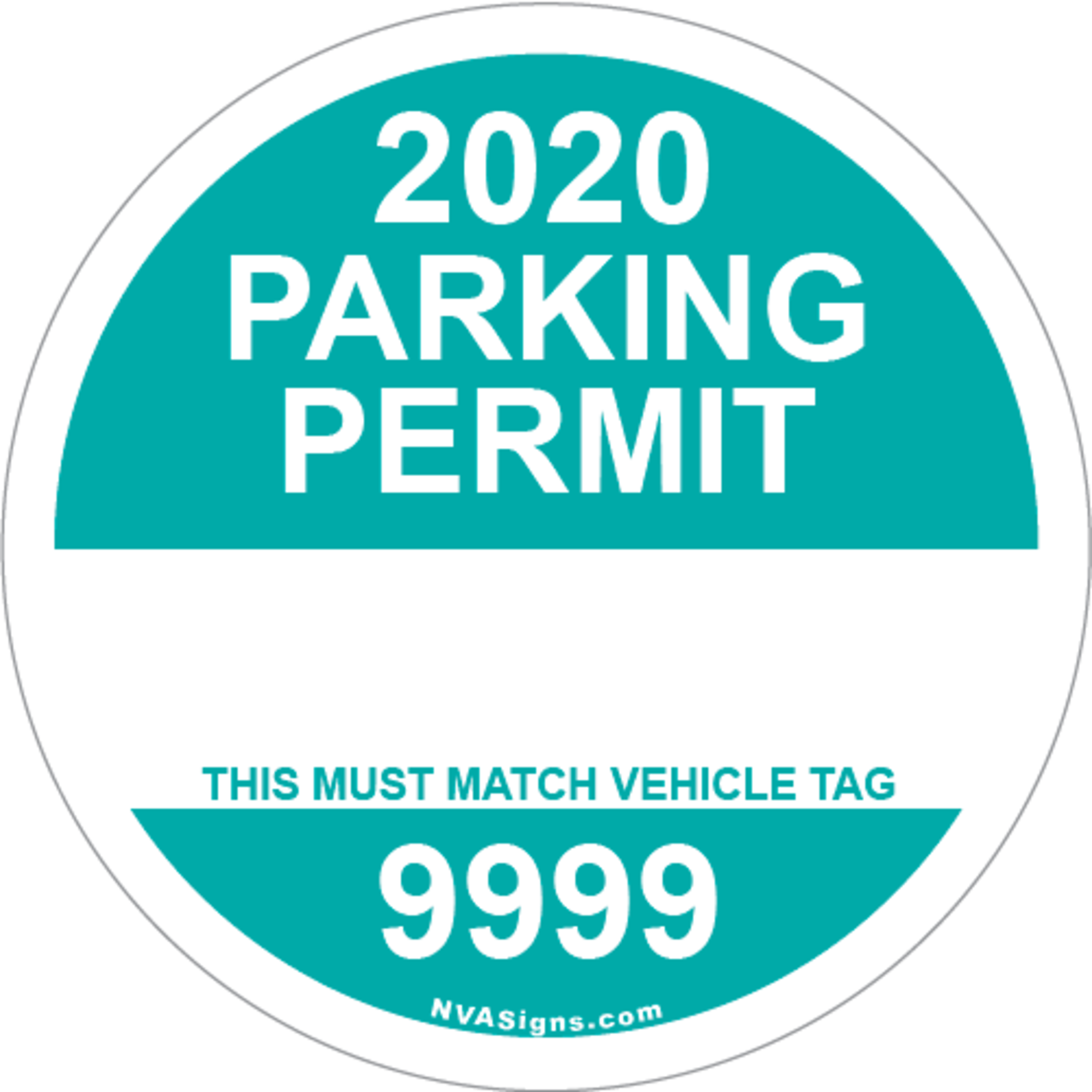 Custom Full Color Circle Permit w/Tag