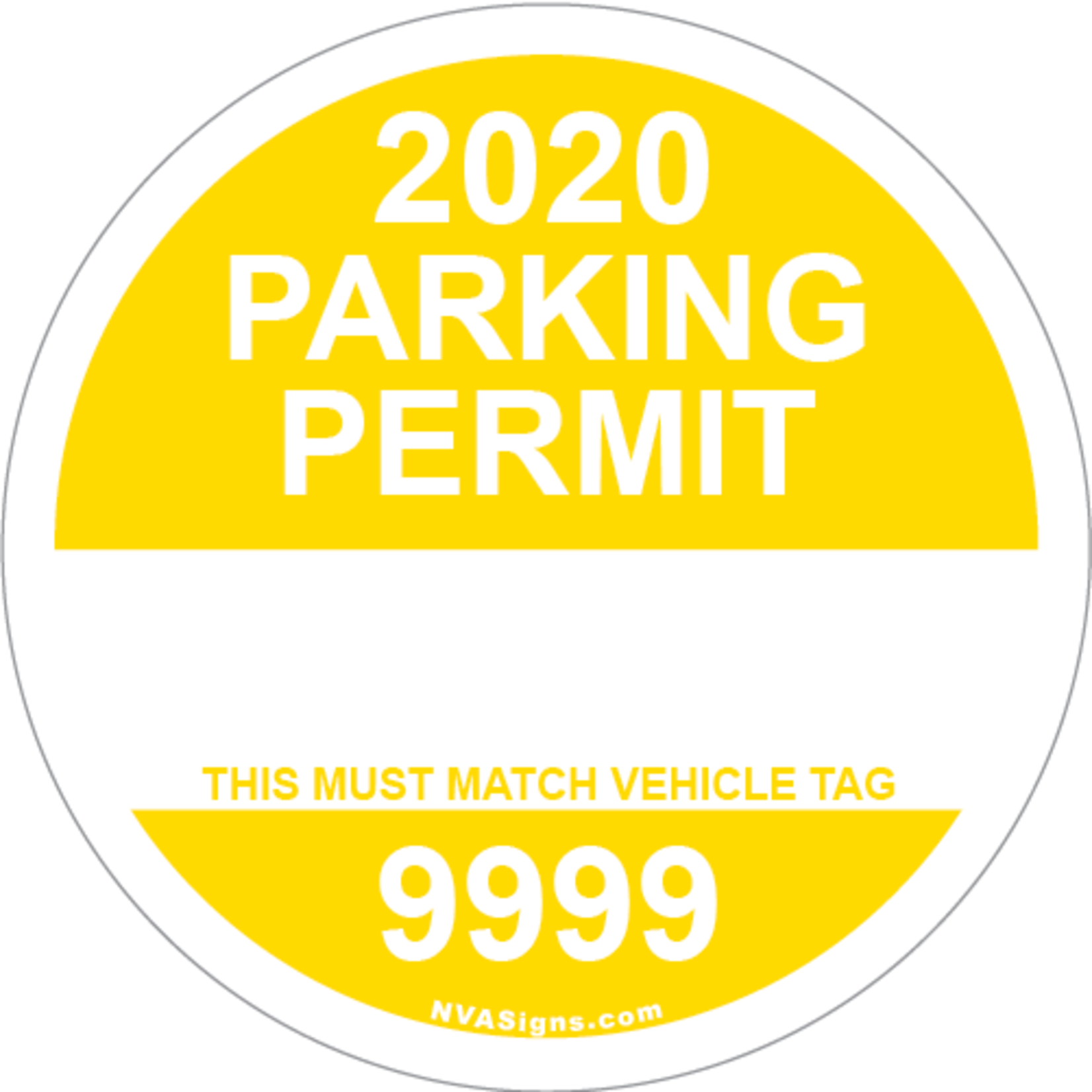 Custom Full Color Circle Permit w/Tag