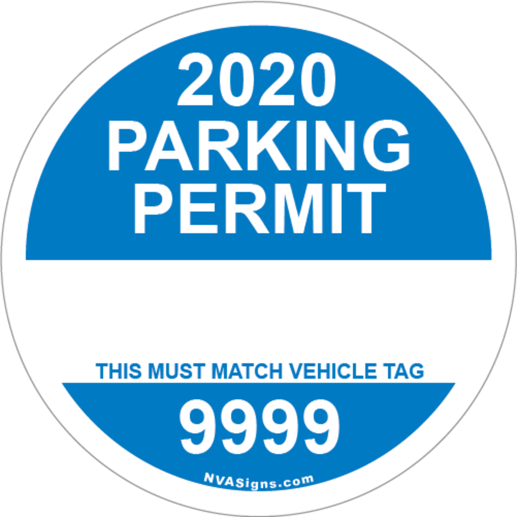 Custom Full Color Circle Permit w/Tag