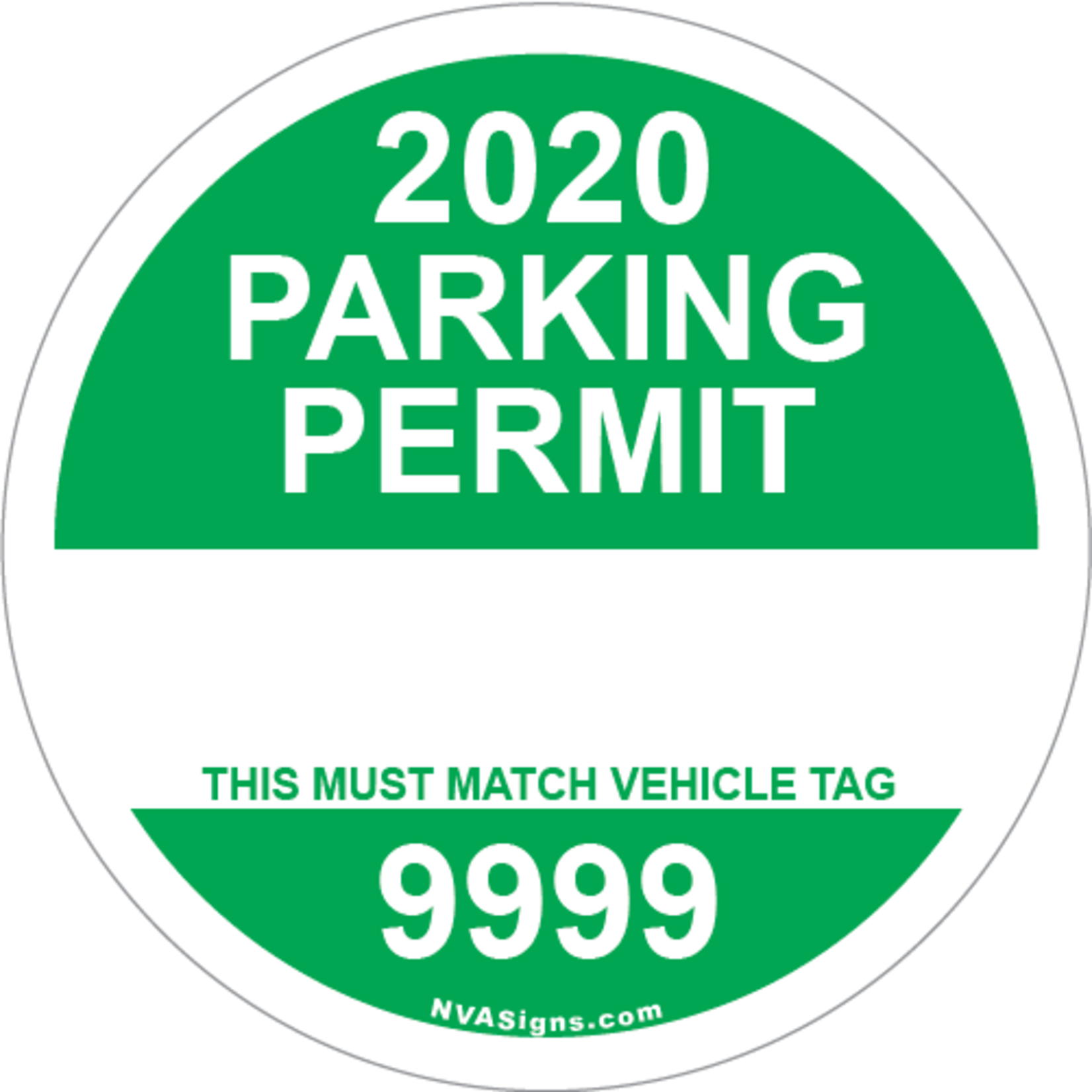 Custom Full Color Circle Permit w/Tag