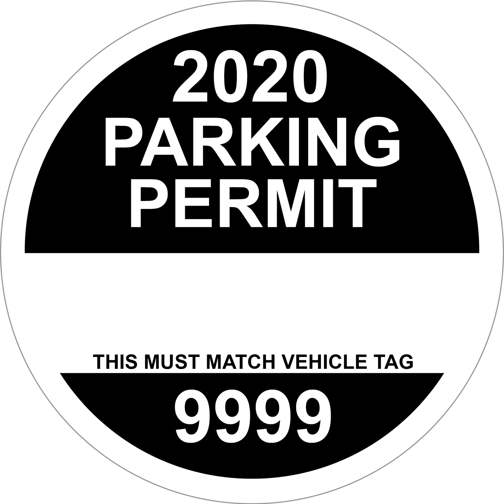 Custom Full Color Circle Permit w/Tag