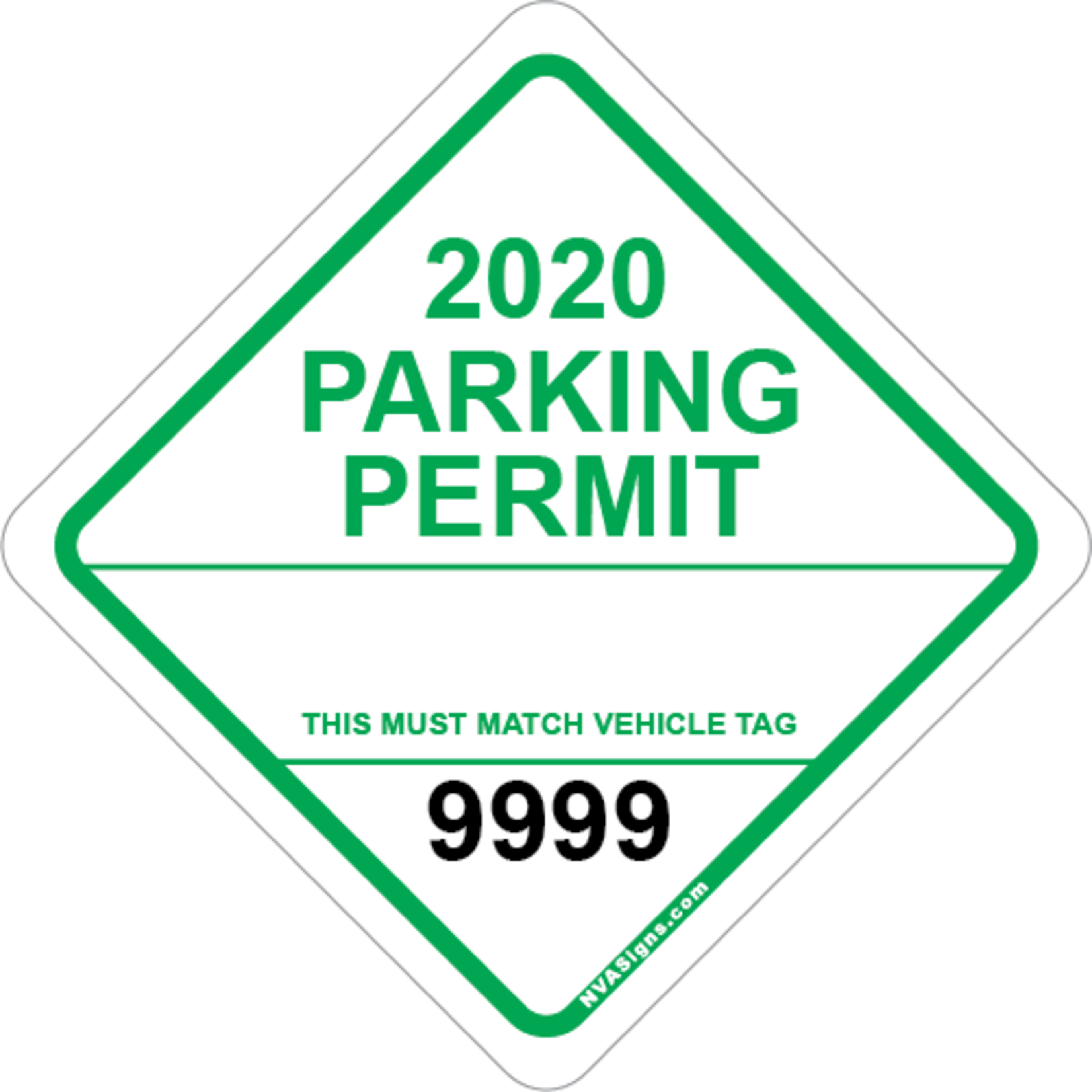 Custom Simple Diamond Permit w/Tag