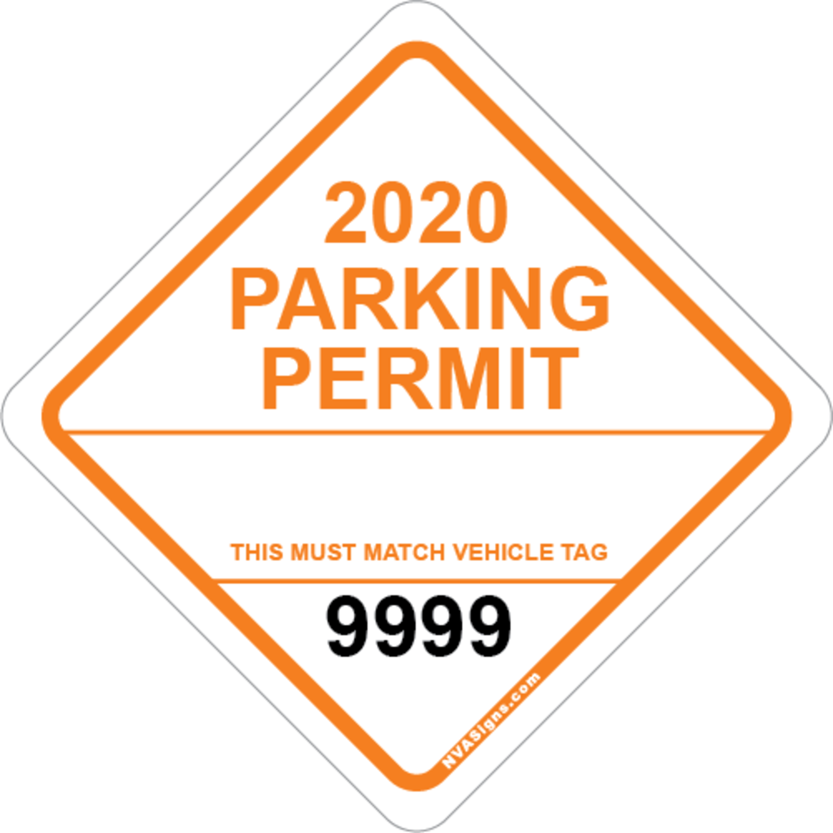 Custom Simple Diamond Permit w/Tag