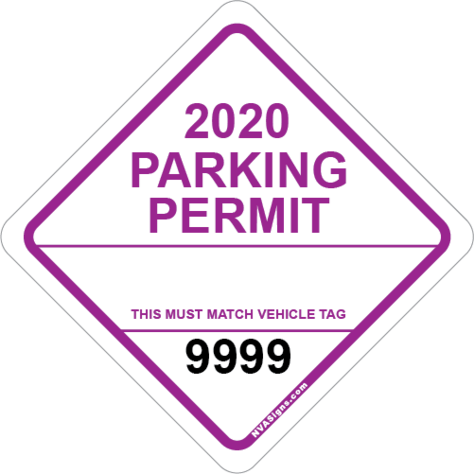 Custom Simple Diamond Permit w/Tag