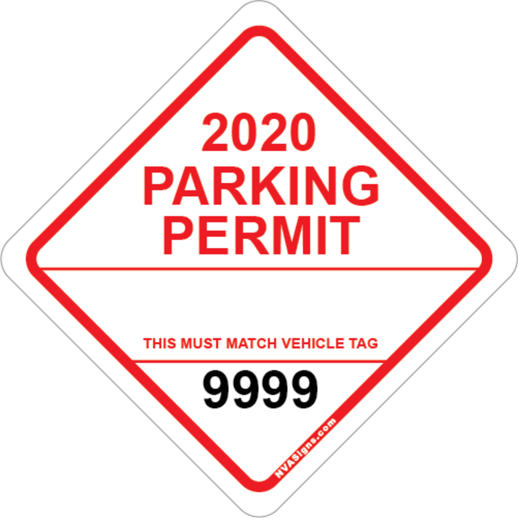 Custom Simple Diamond Permit w/Tag