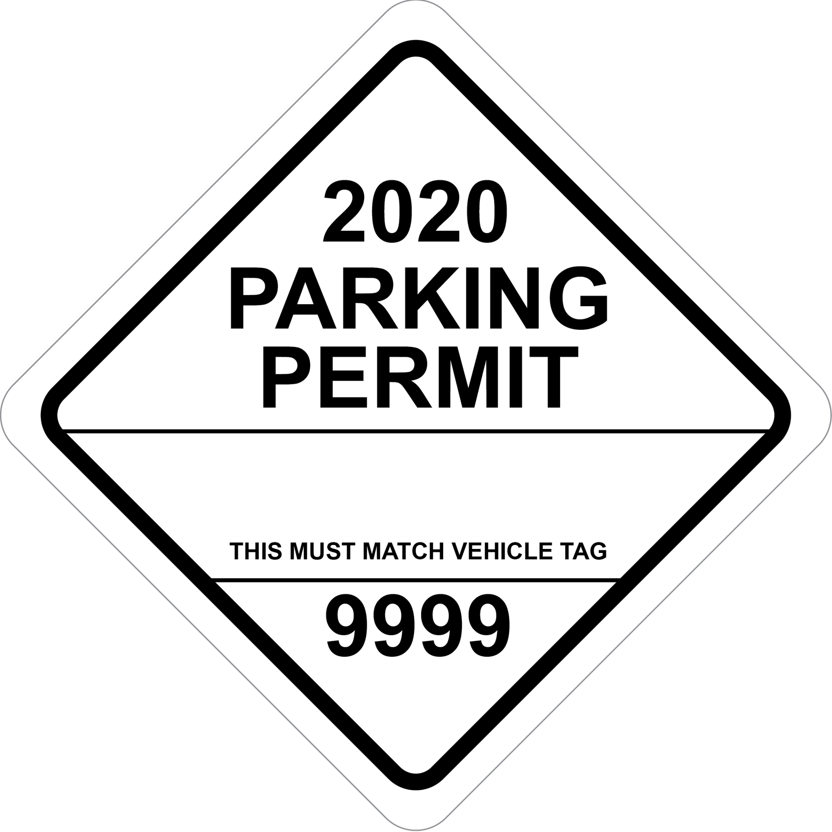 Custom Simple Diamond Permit w/Tag