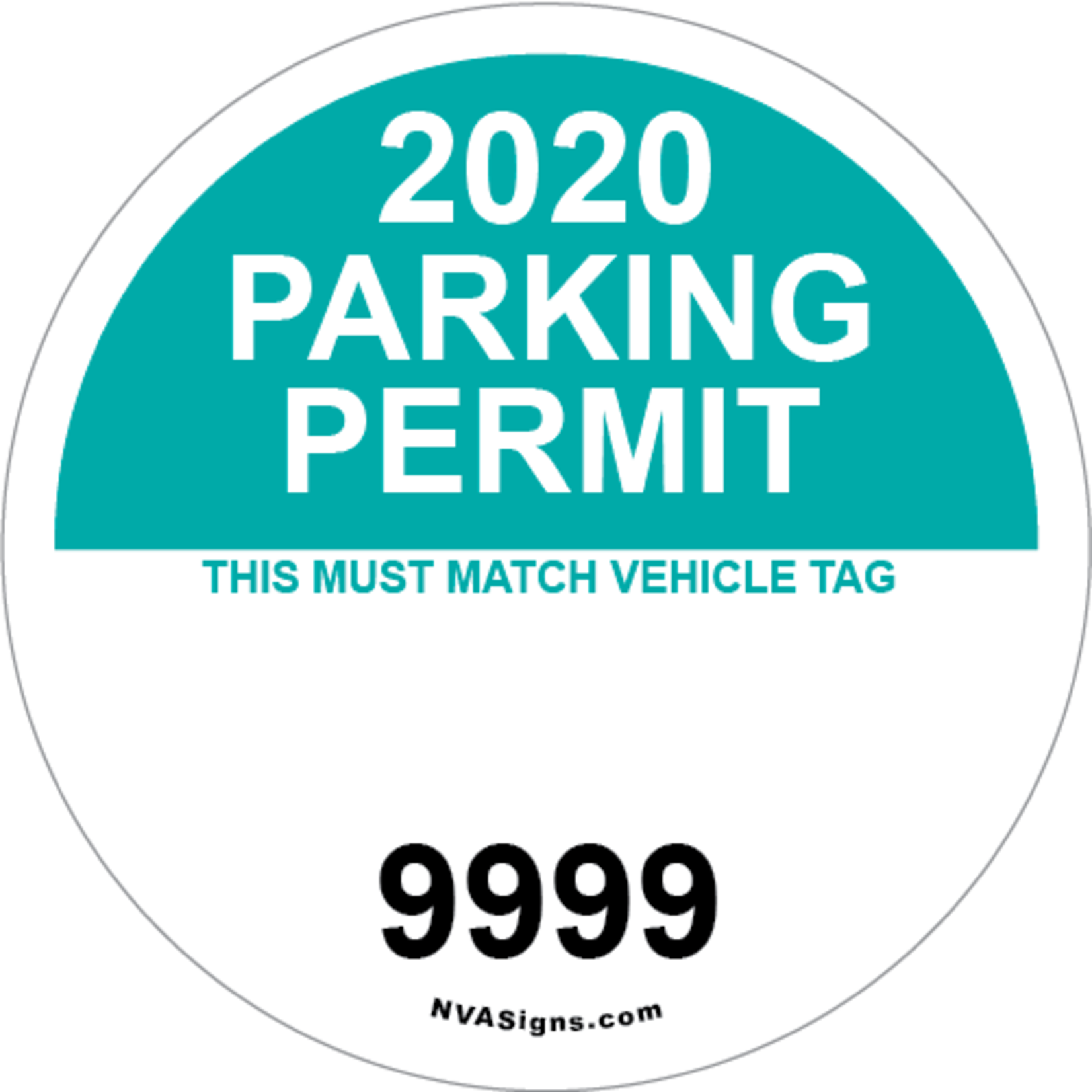 Custom Half Color Circle Permit w/Tag