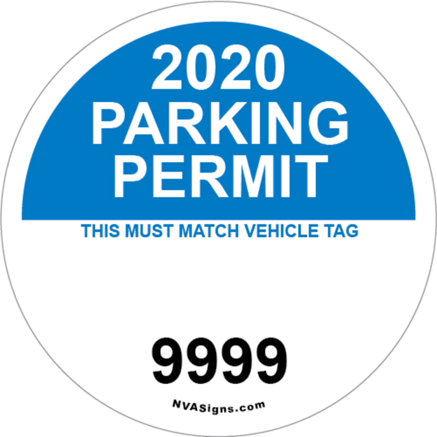 Custom Half Color Circle Permit w/Tag