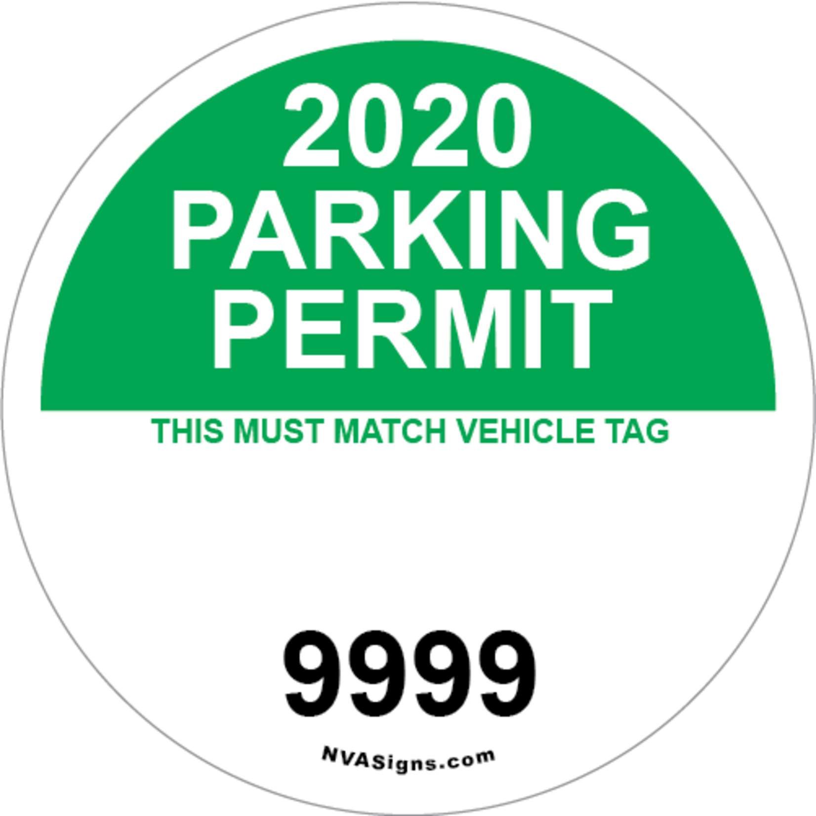 Custom Half Color Circle Permit w/Tag
