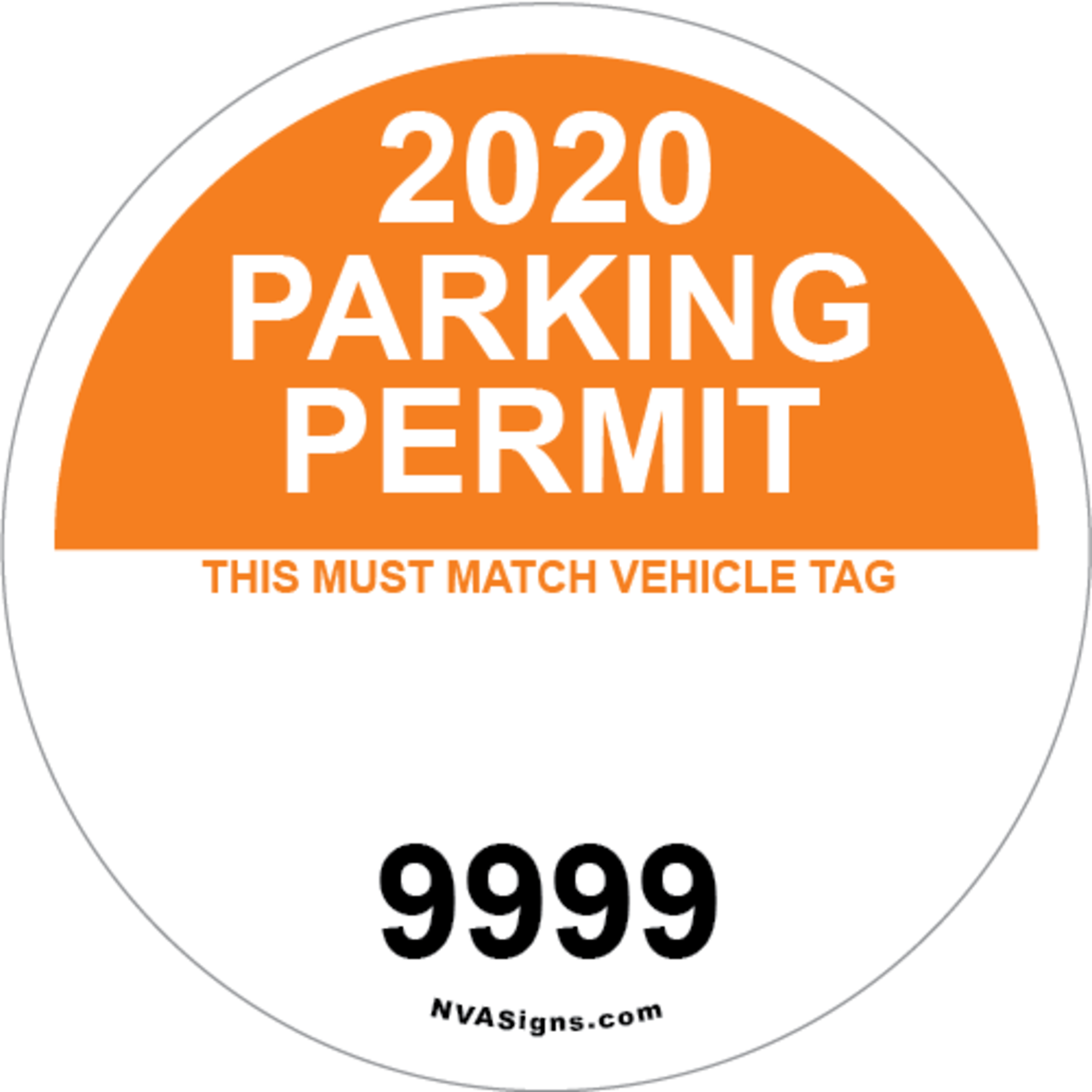 Custom Half Color Circle Permit w/Tag