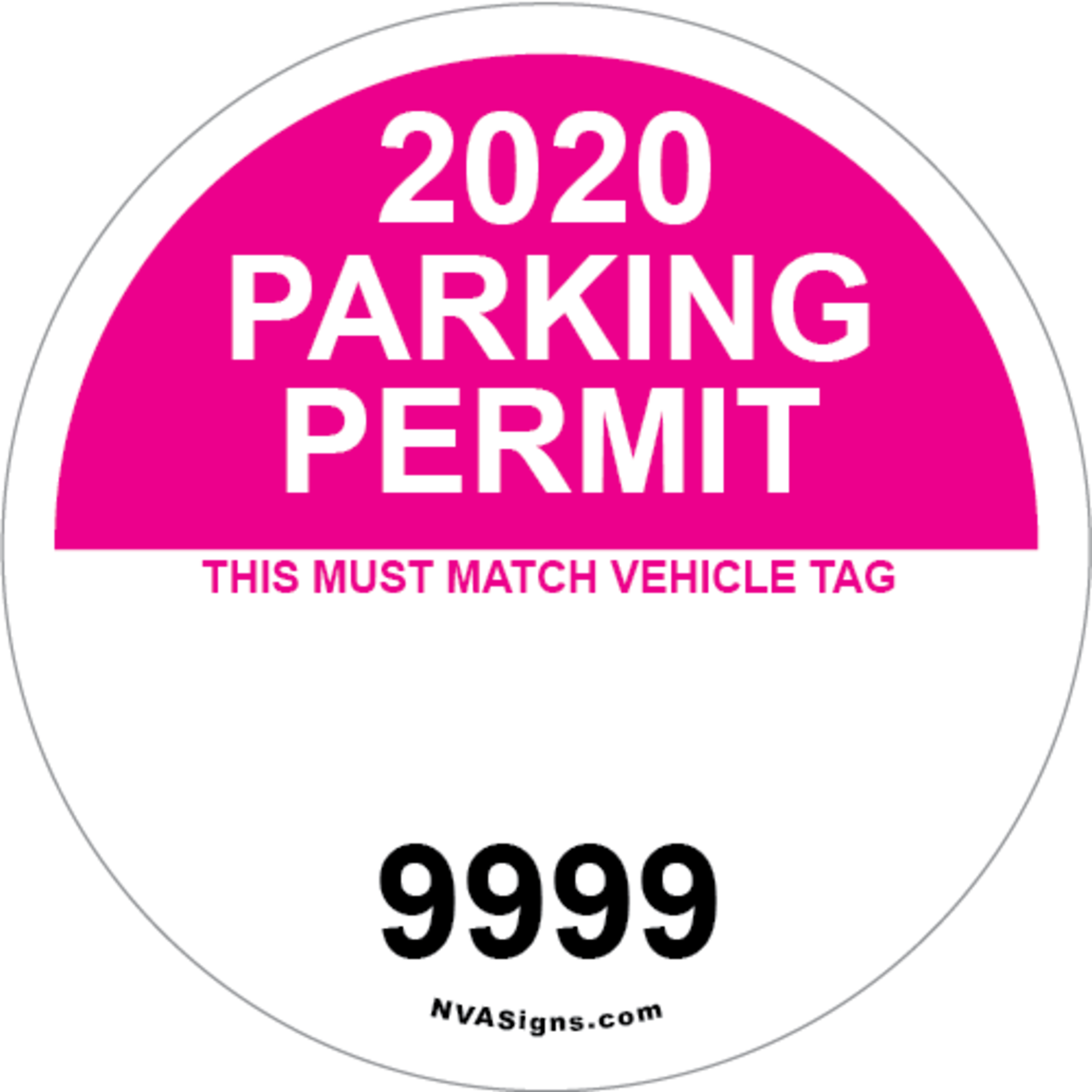 Custom Half Color Circle Permit w/Tag