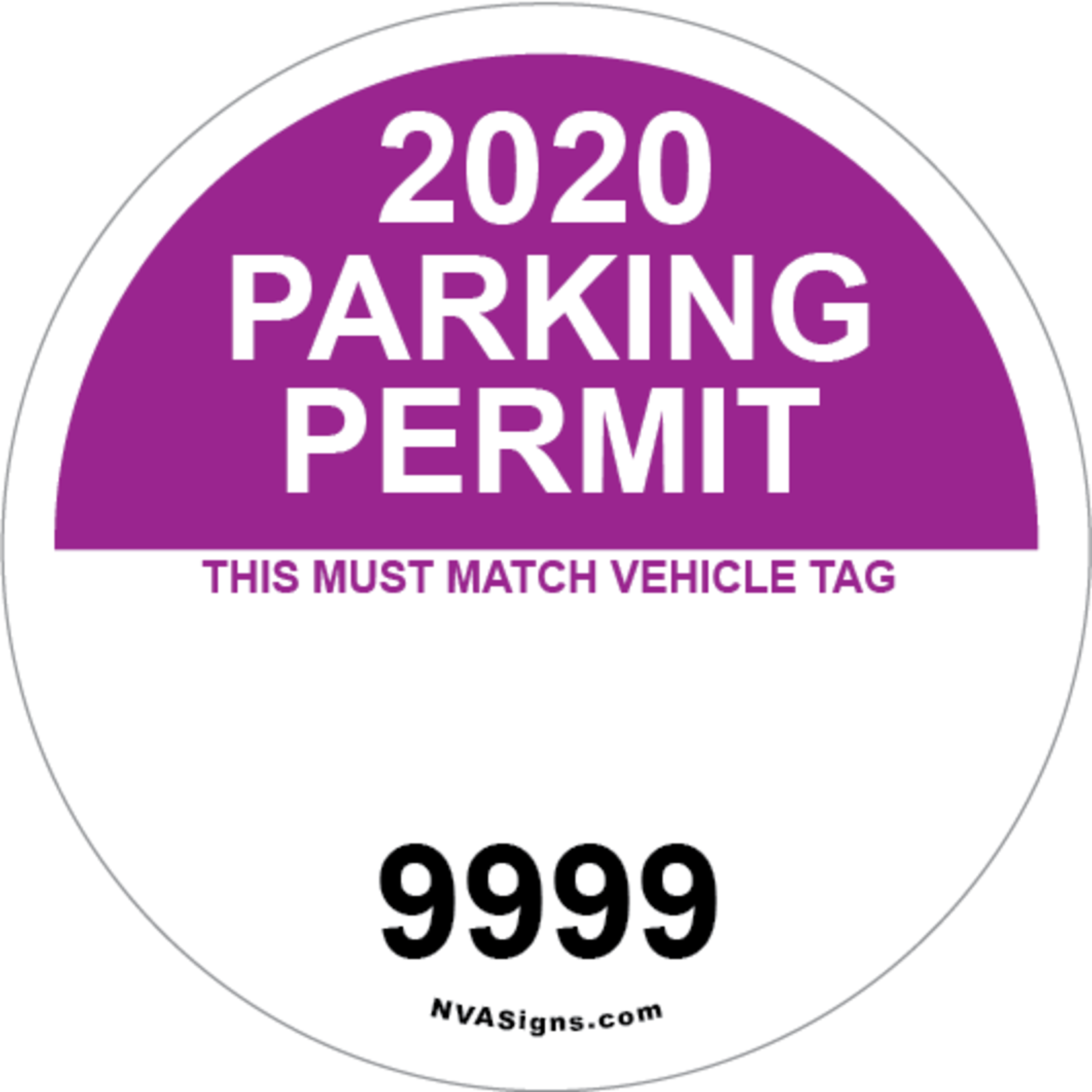 Custom Half Color Circle Permit w/Tag