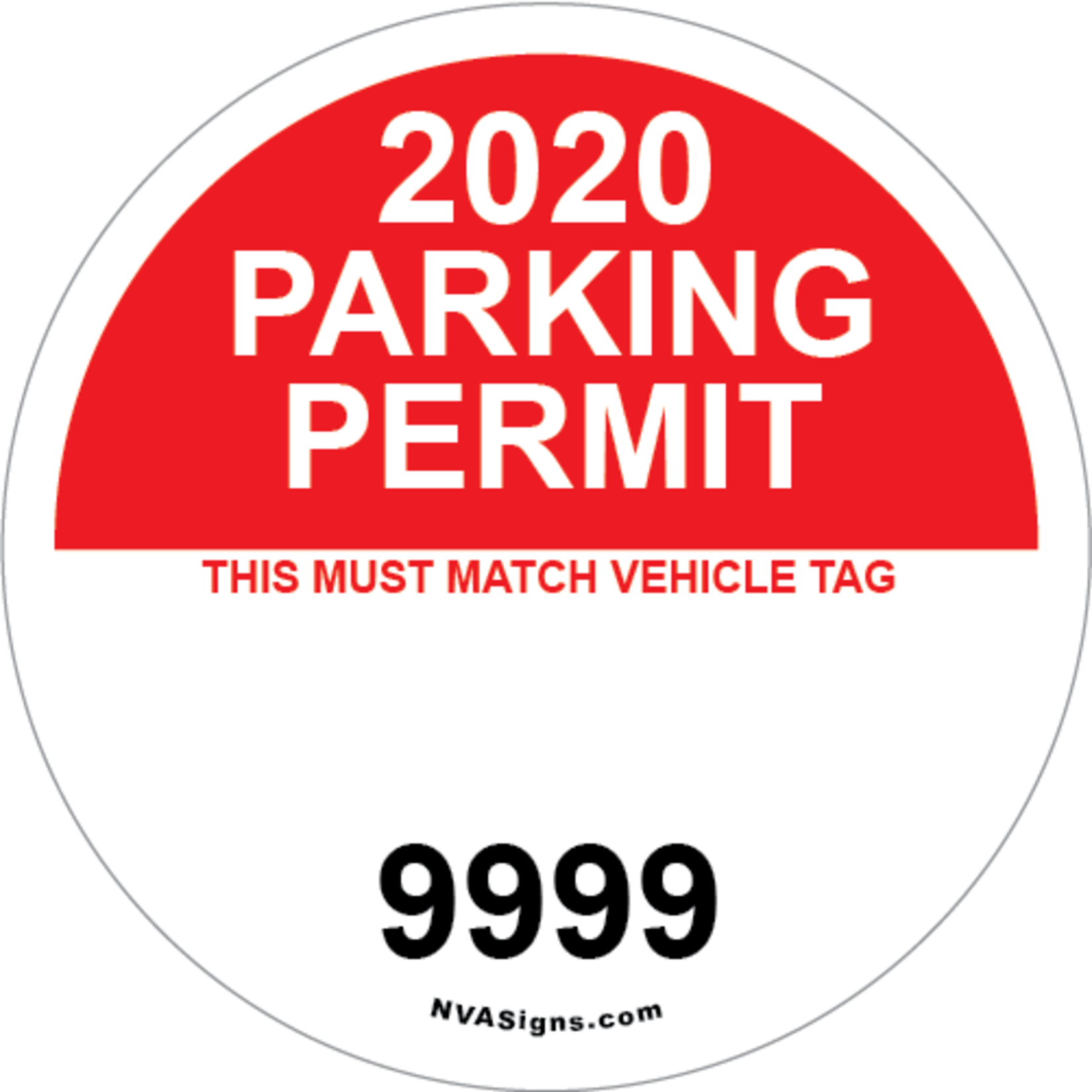 Custom Half Color Circle Permit w/Tag