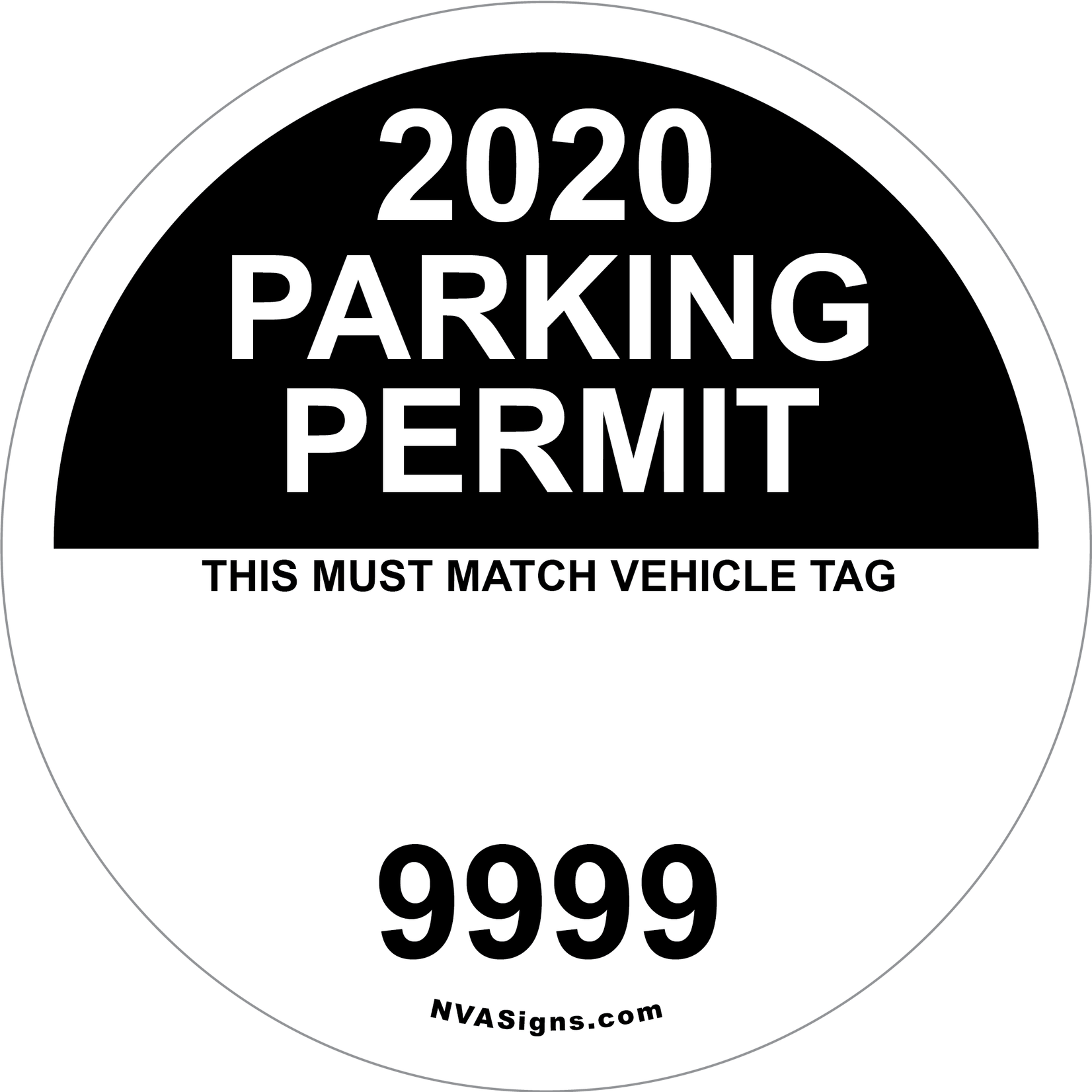 Custom Half Color Circle Permit w/Tag