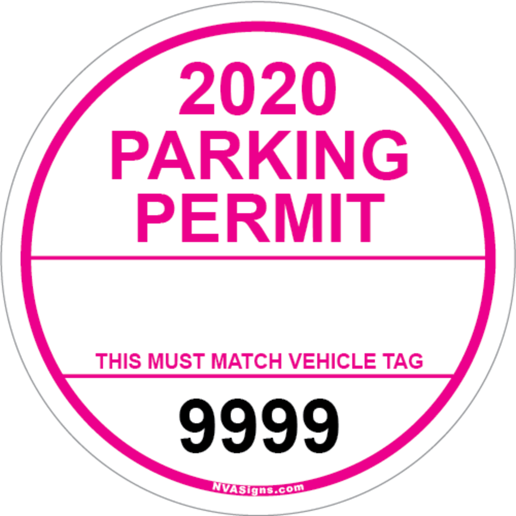 Custom Simple Circle Permit w/Tag