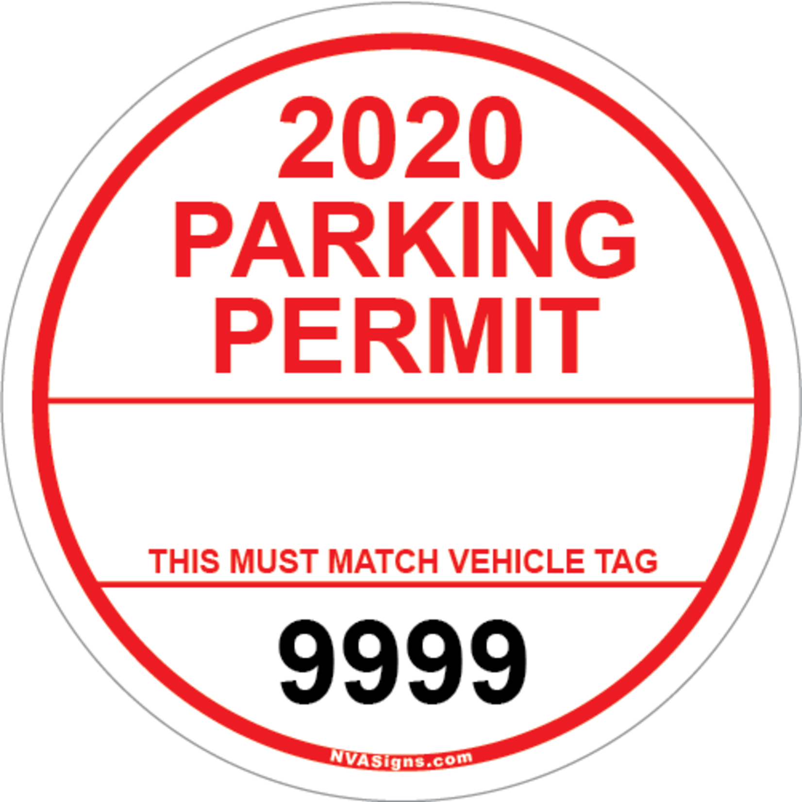 Custom Simple Circle Permit w/Tag