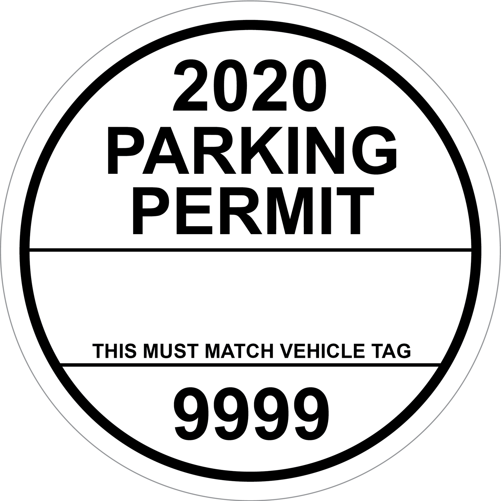 Custom Simple Circle Permit w/Tag