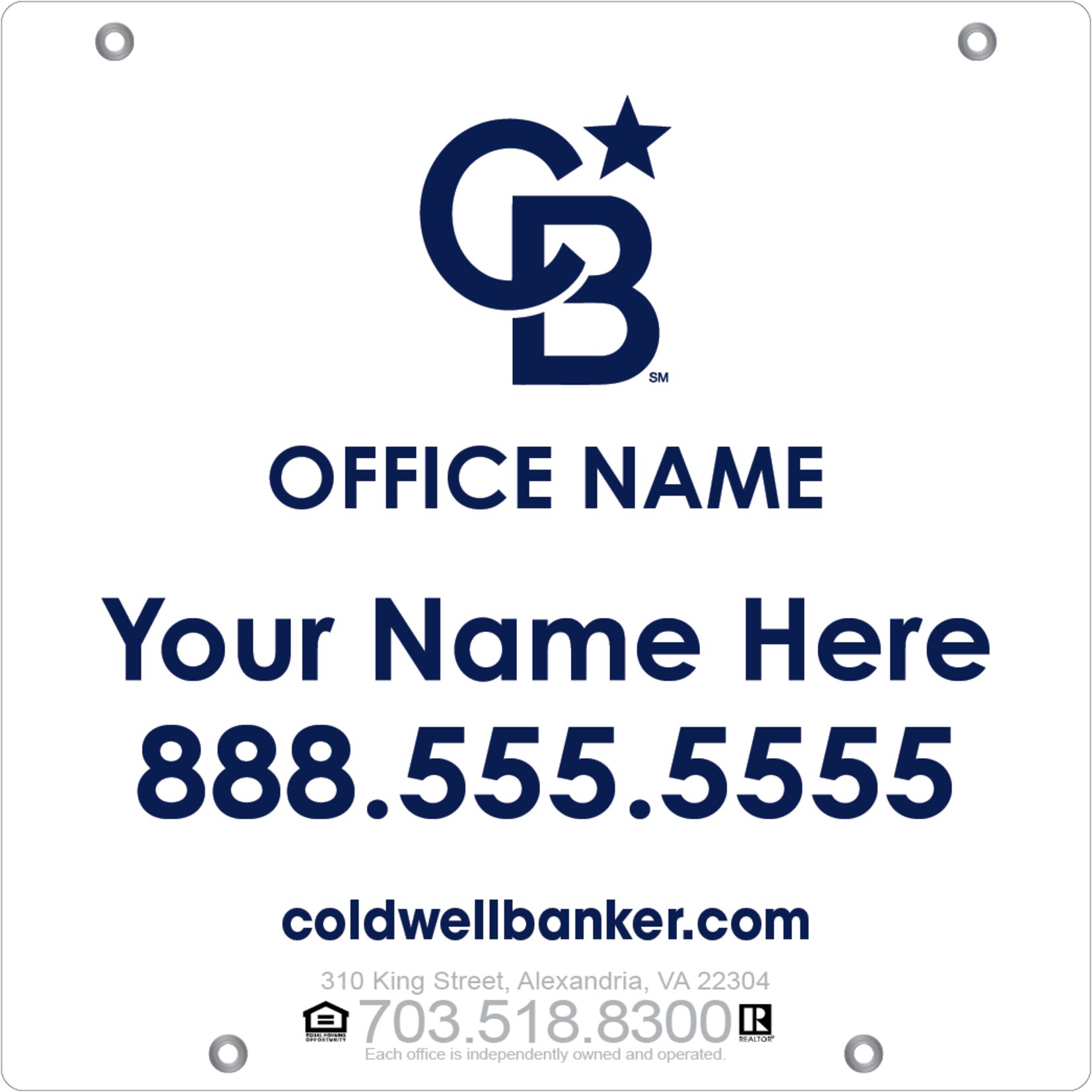 Coldwell Banker 24" x 24" Listing Signs