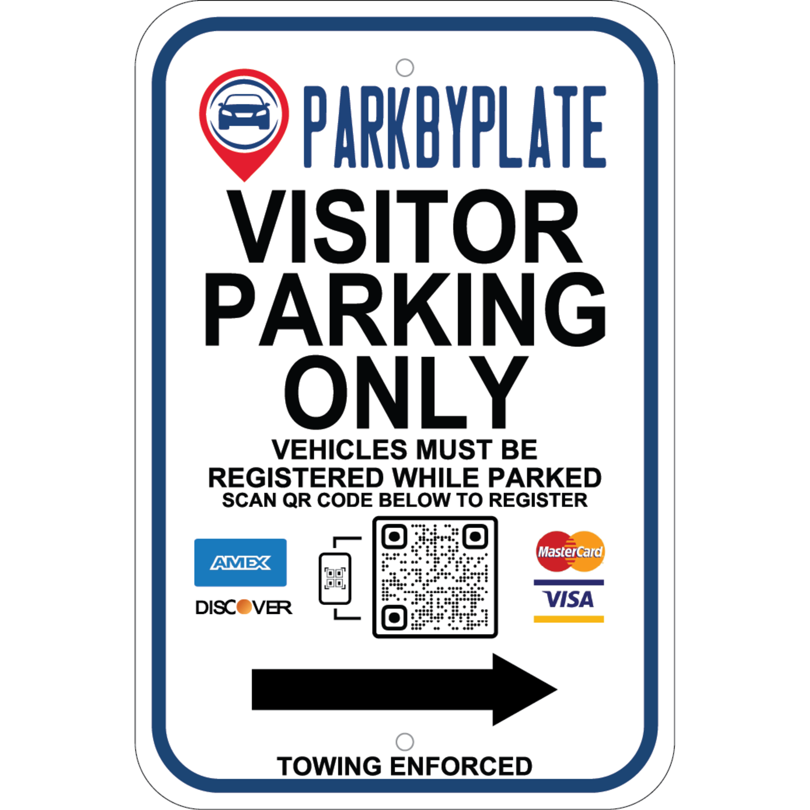 Standard Park By Plate - with Arrow