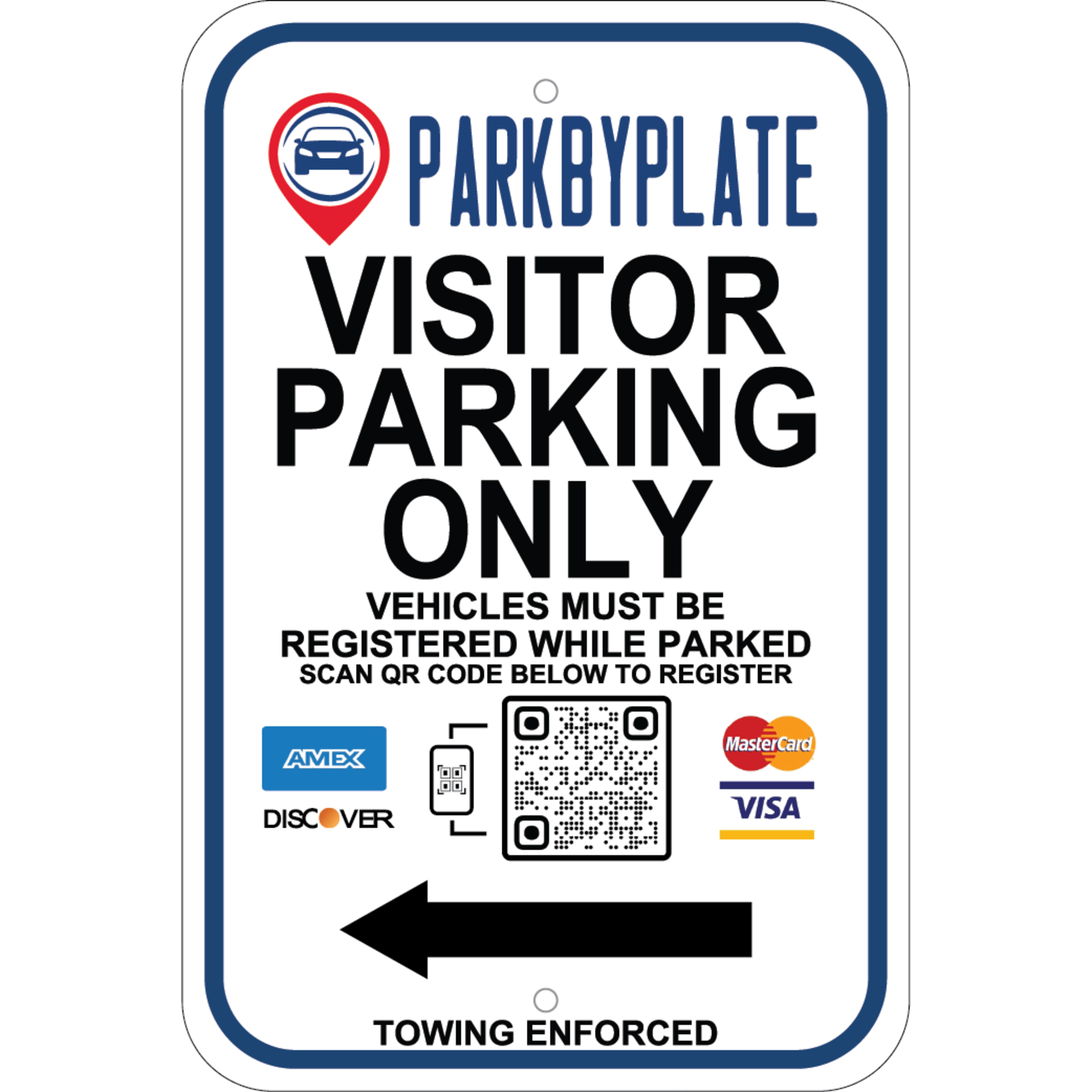 Standard Park By Plate - with Arrow