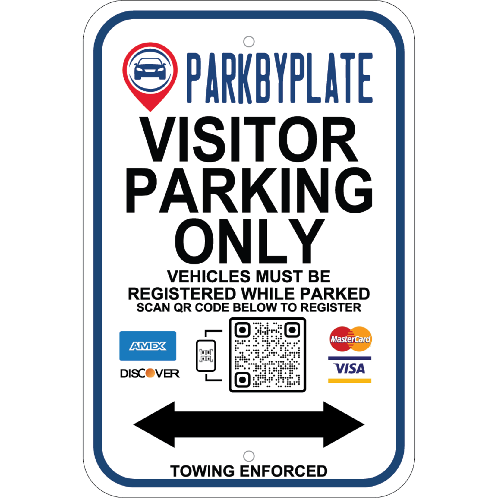 Standard Park By Plate - with Arrow
