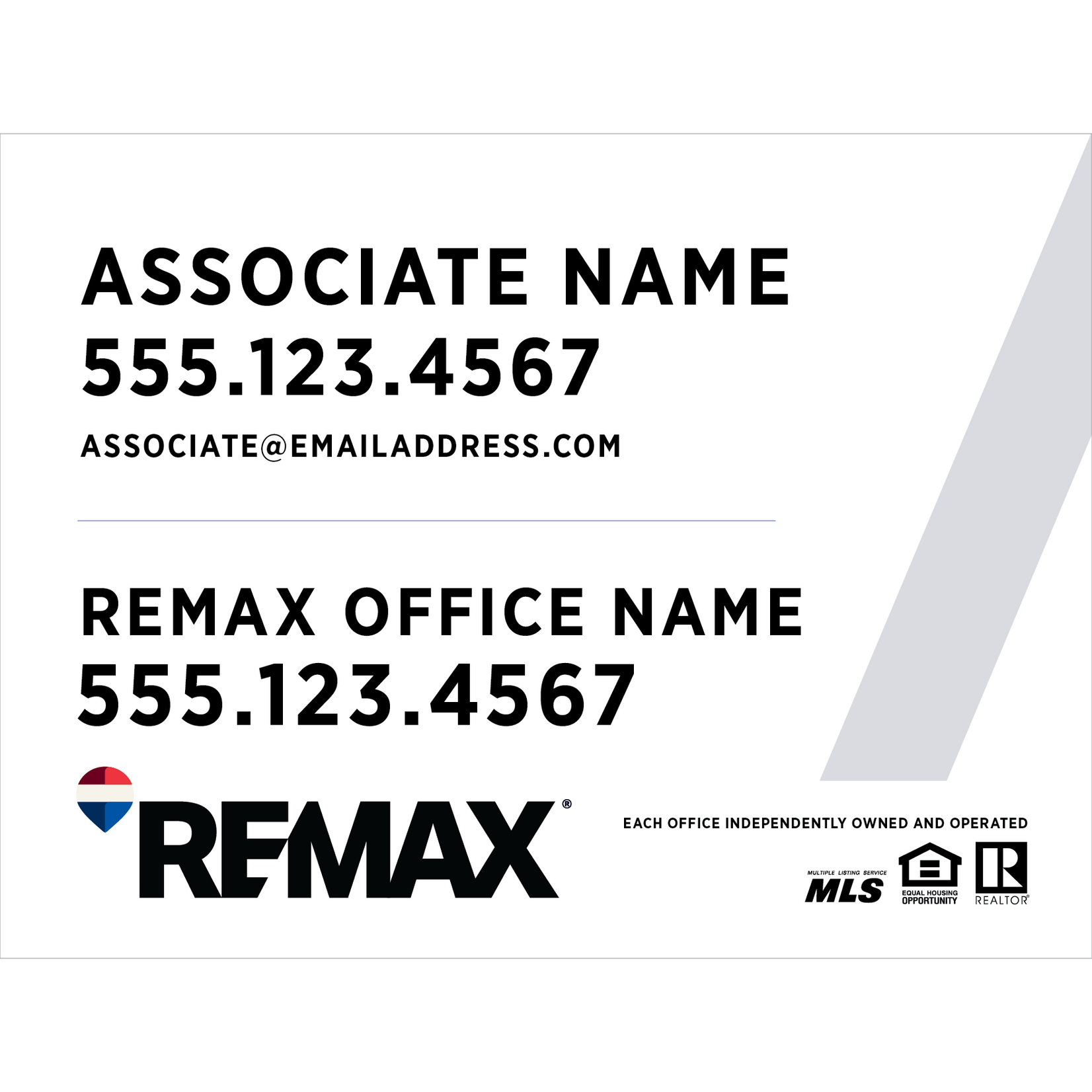 REMAX 18" x 24" Slash Listing Sign