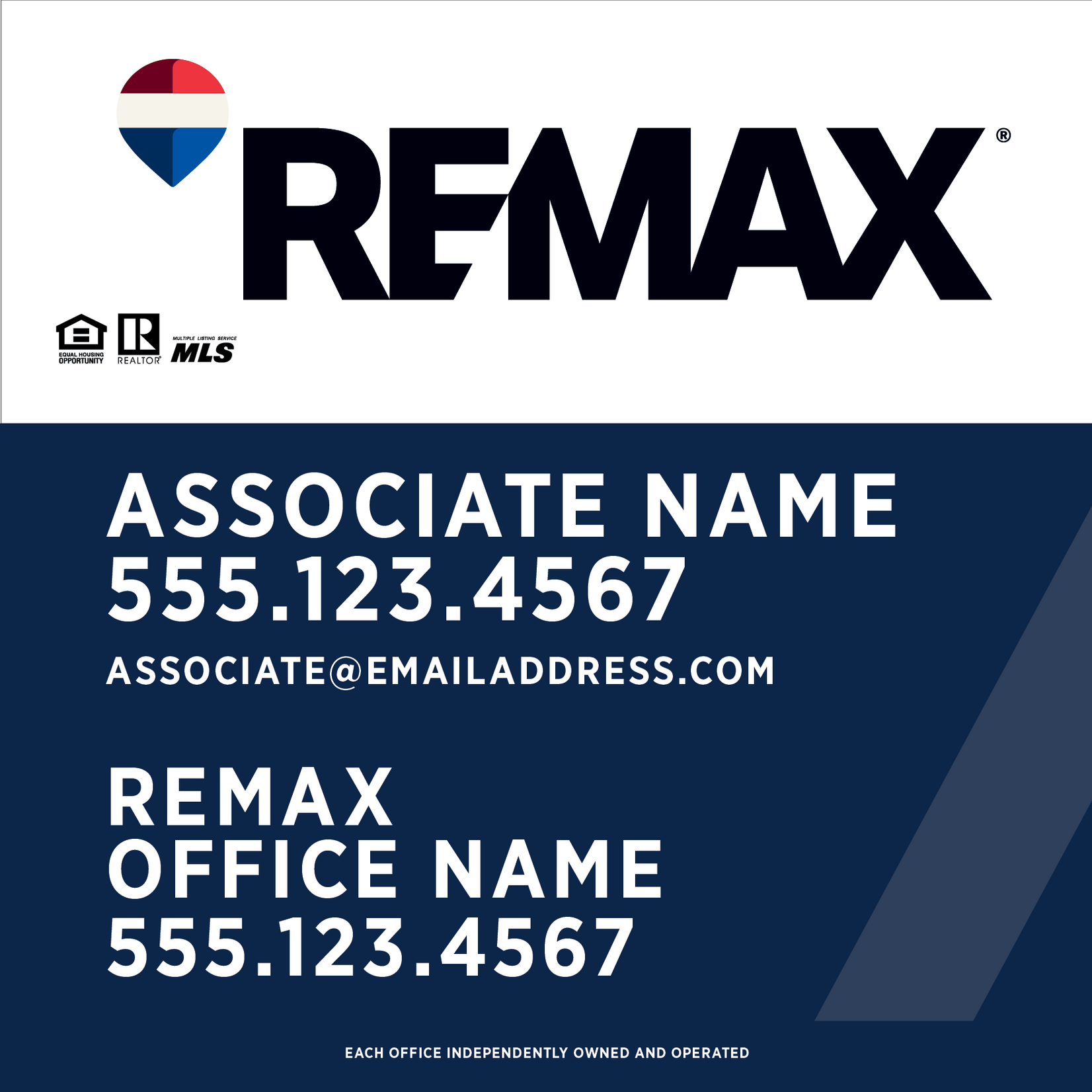 REMAX 24" x 24" Slash Listing Sign